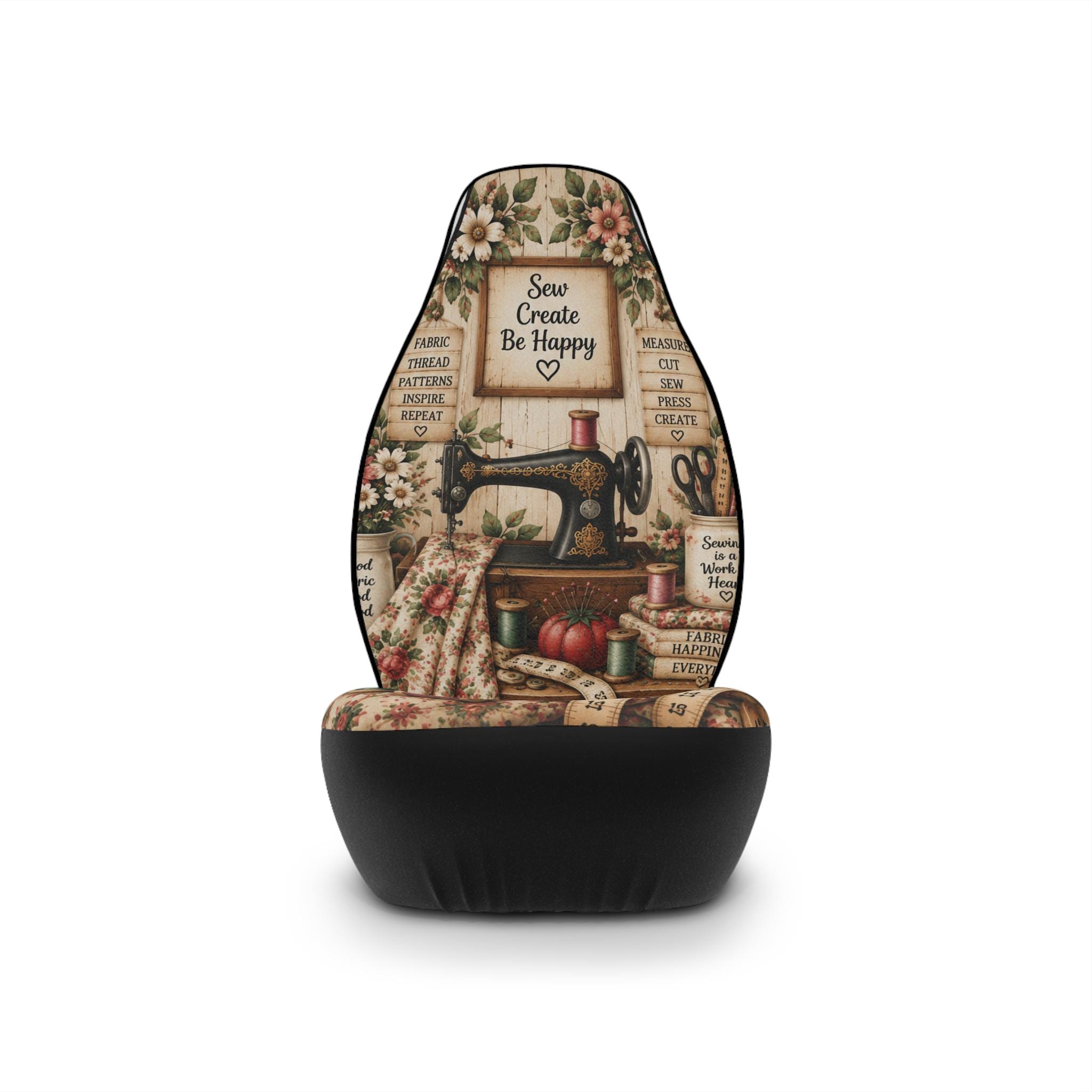 Vintage sewing puppy car seat covers, product view 2