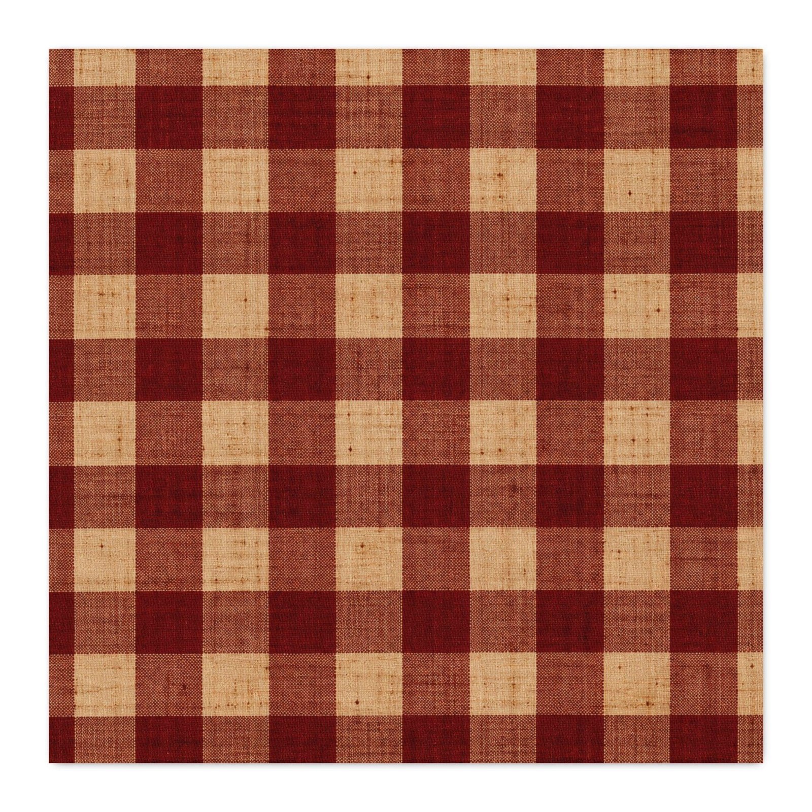 Christmas at the Cottage Rustic Red Gingham CUSTOM Cotton Twill Fabric, fabric design