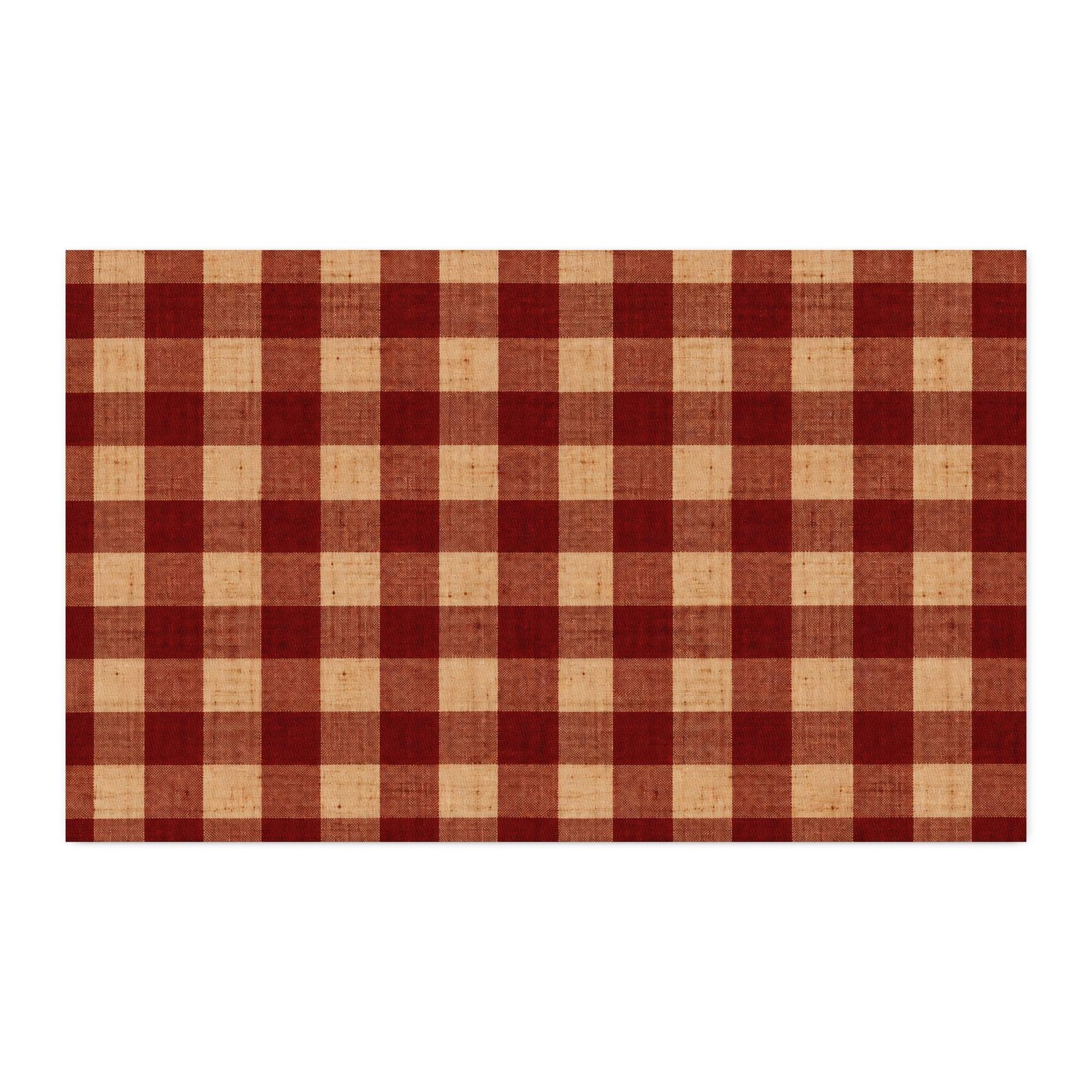 Christmas at the Cottage Rustic Red Gingham CUSTOM Cotton Twill Fabric, product view 2