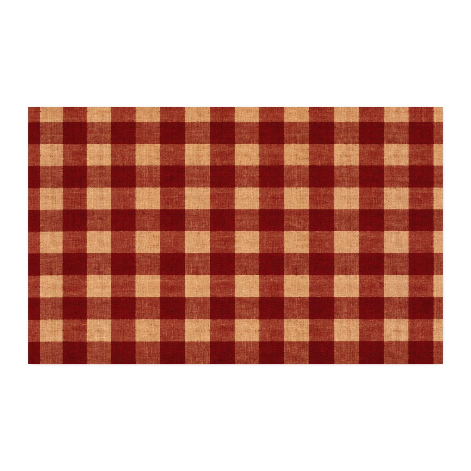Christmas at the Cottage Rustic Red Gingham CUSTOM Cotton Twill Fabric, product view 3