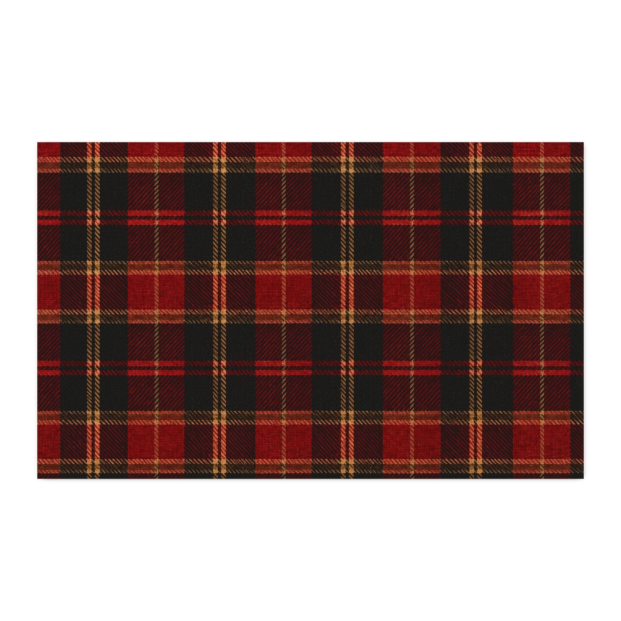 Cottage Cranberry Tartan CUSTOM Cotton Twill Fabric , view 2
