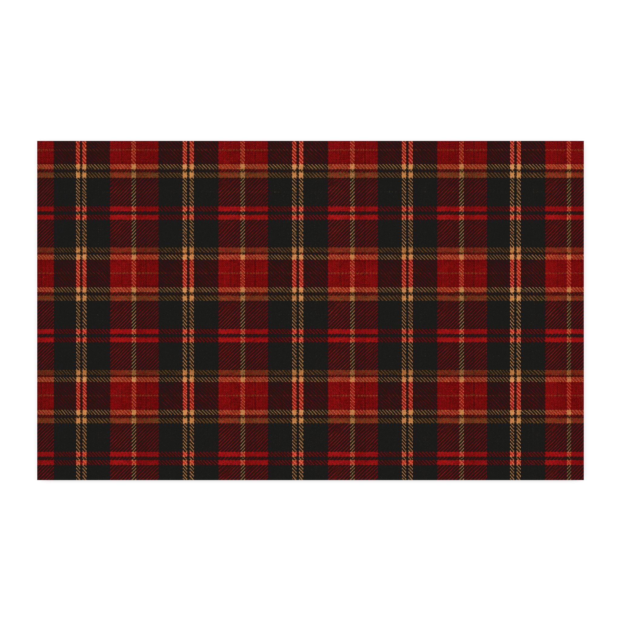 Cottage Cranberry Tartan CUSTOM Cotton Twill Fabric , view 3