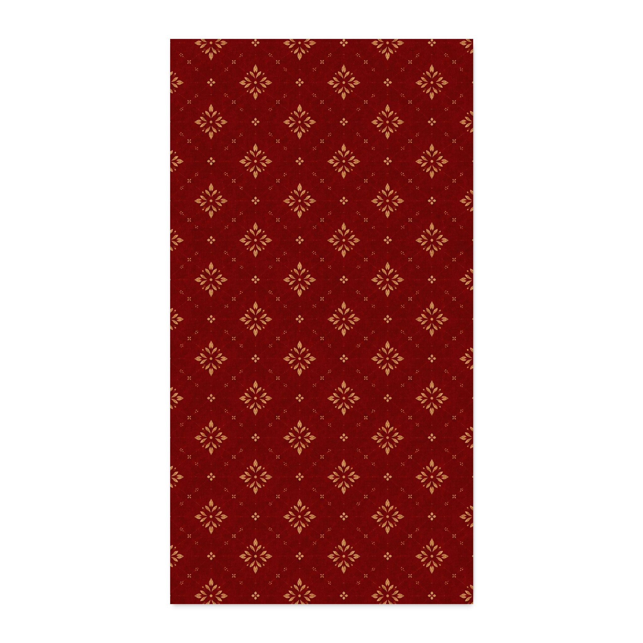 Christmas at the Cottage Burgundy Gold Heirloom Medallion CUSTOM Cotton Twill Fabric , view 4