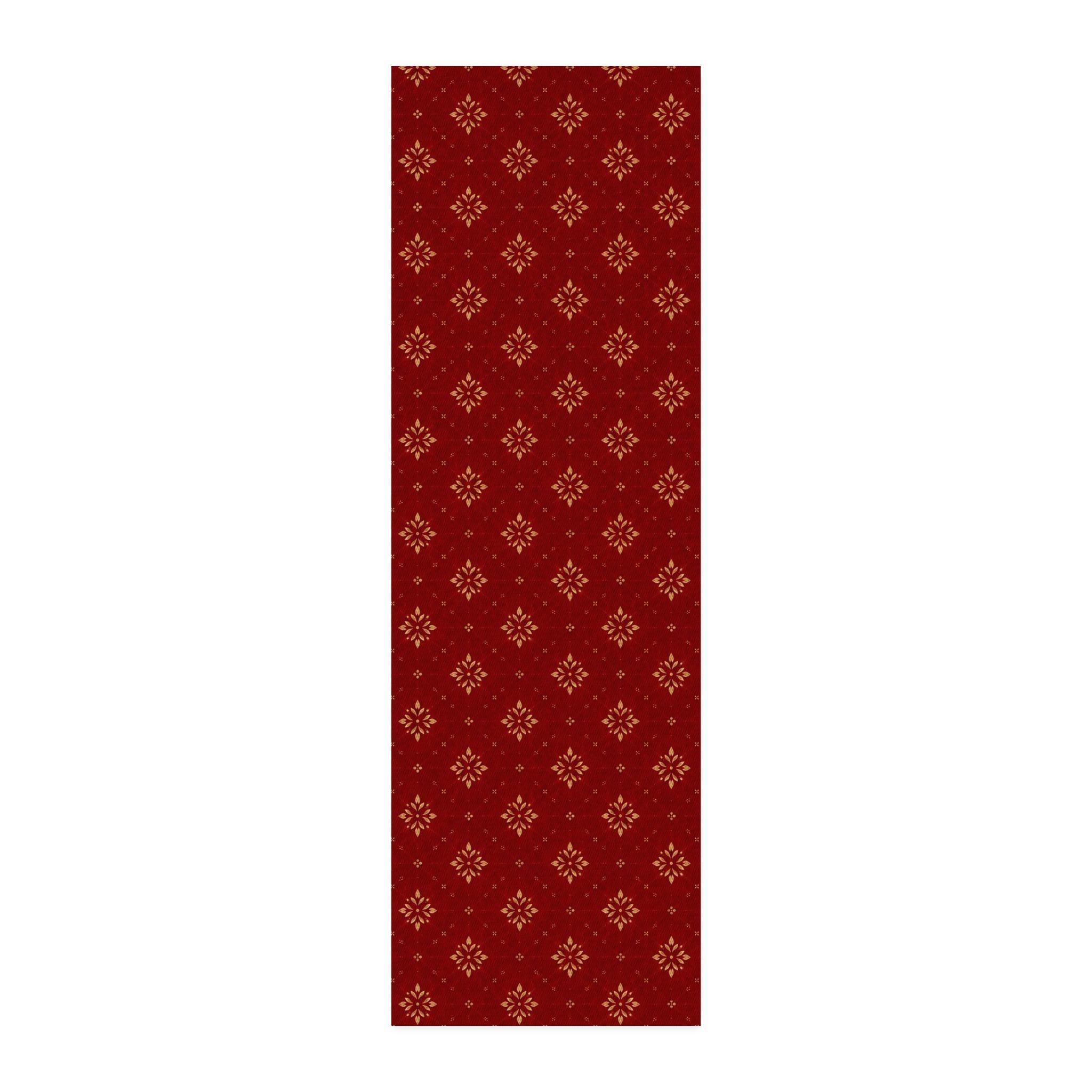 Christmas at the Cottage Burgundy Gold Heirloom Medallion CUSTOM Cotton Twill Fabric , view 6