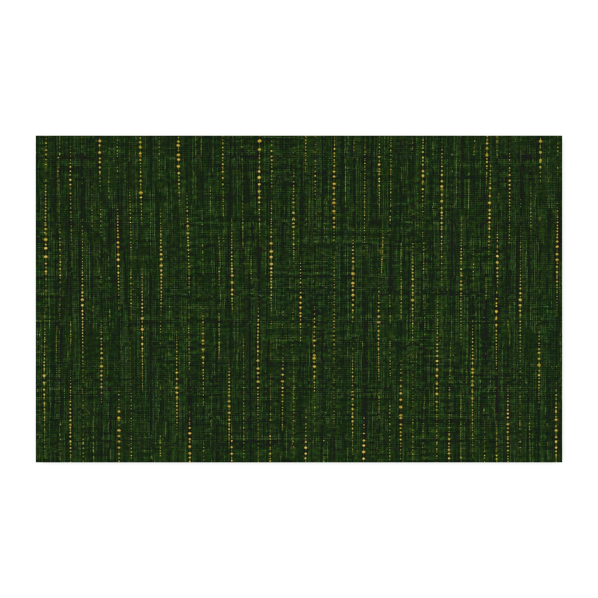 Cottage Evergreen Gold Pinstripe CUSTOM Cotton Twill Fabric , view 3