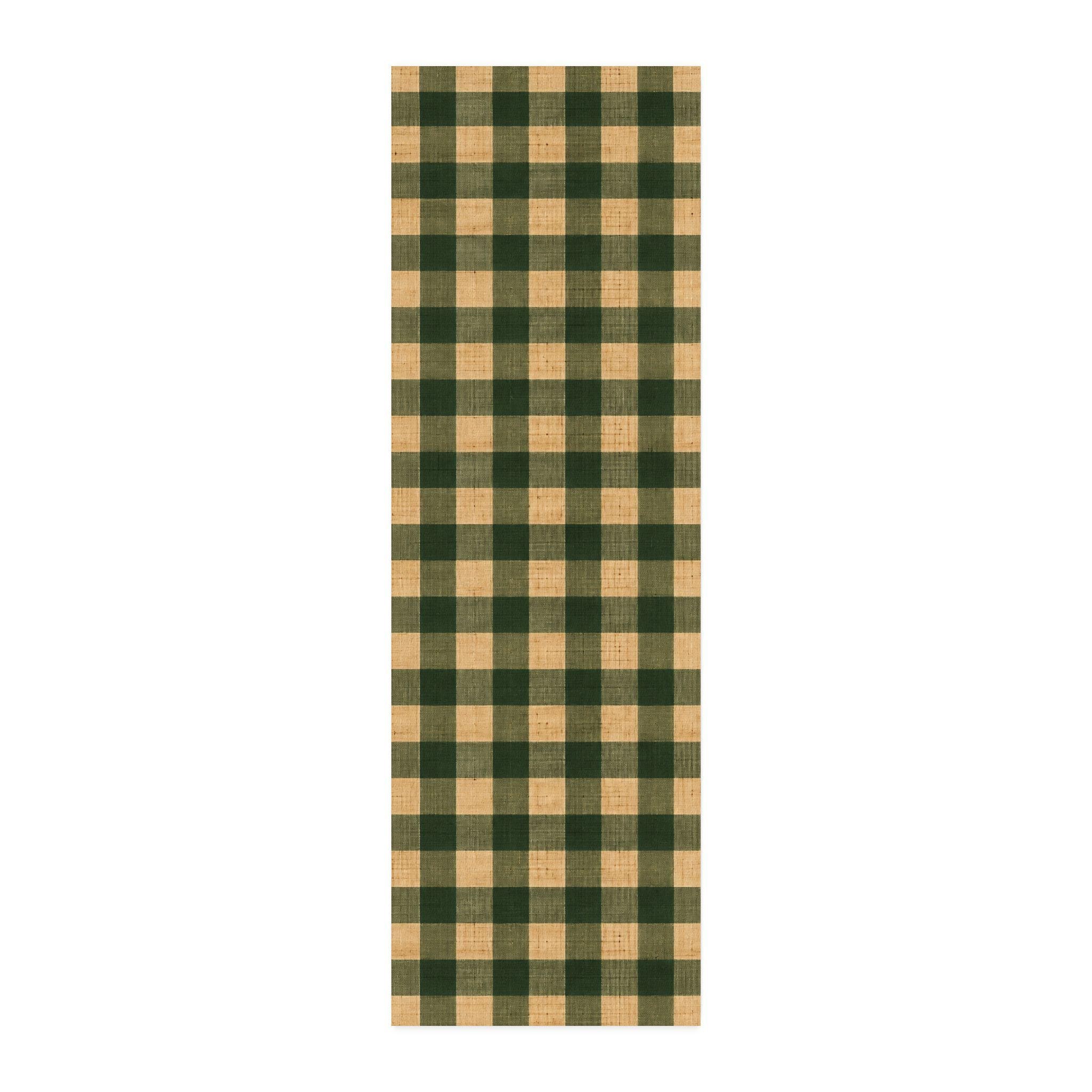 Cottage Evergreen Oatmeal Buffalo Plaid CUSTOM Cotton Twill Fabric , view 5