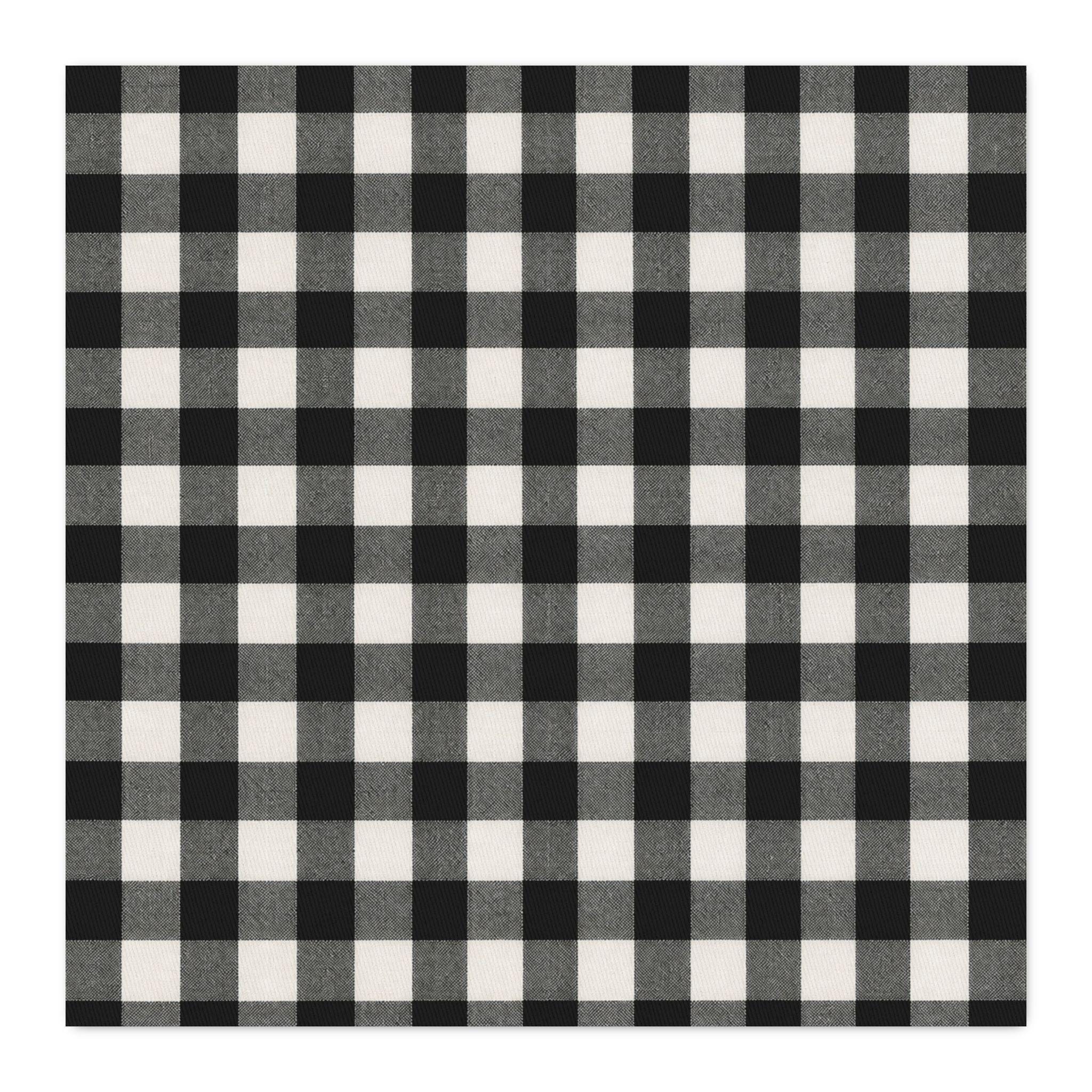 Black Buffalo Check Cotton Twill Fabric