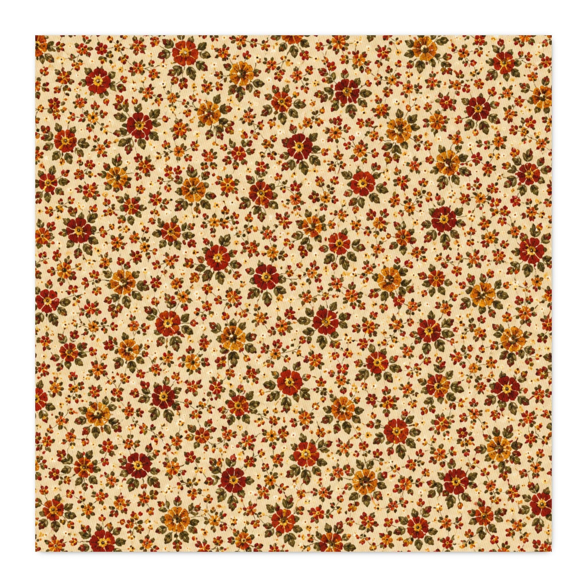 Vintage Fall Calico 1 Cotton Twill Fabric Harvest Floral Print