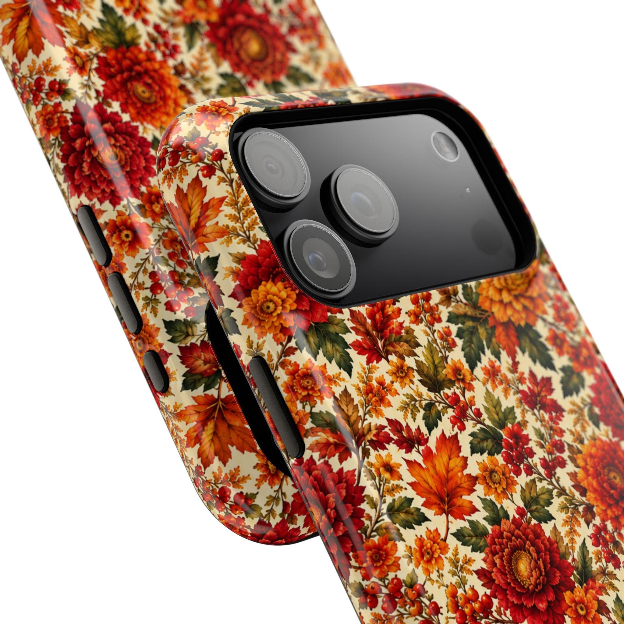 Autumn floral magnetic phone case, product view 2