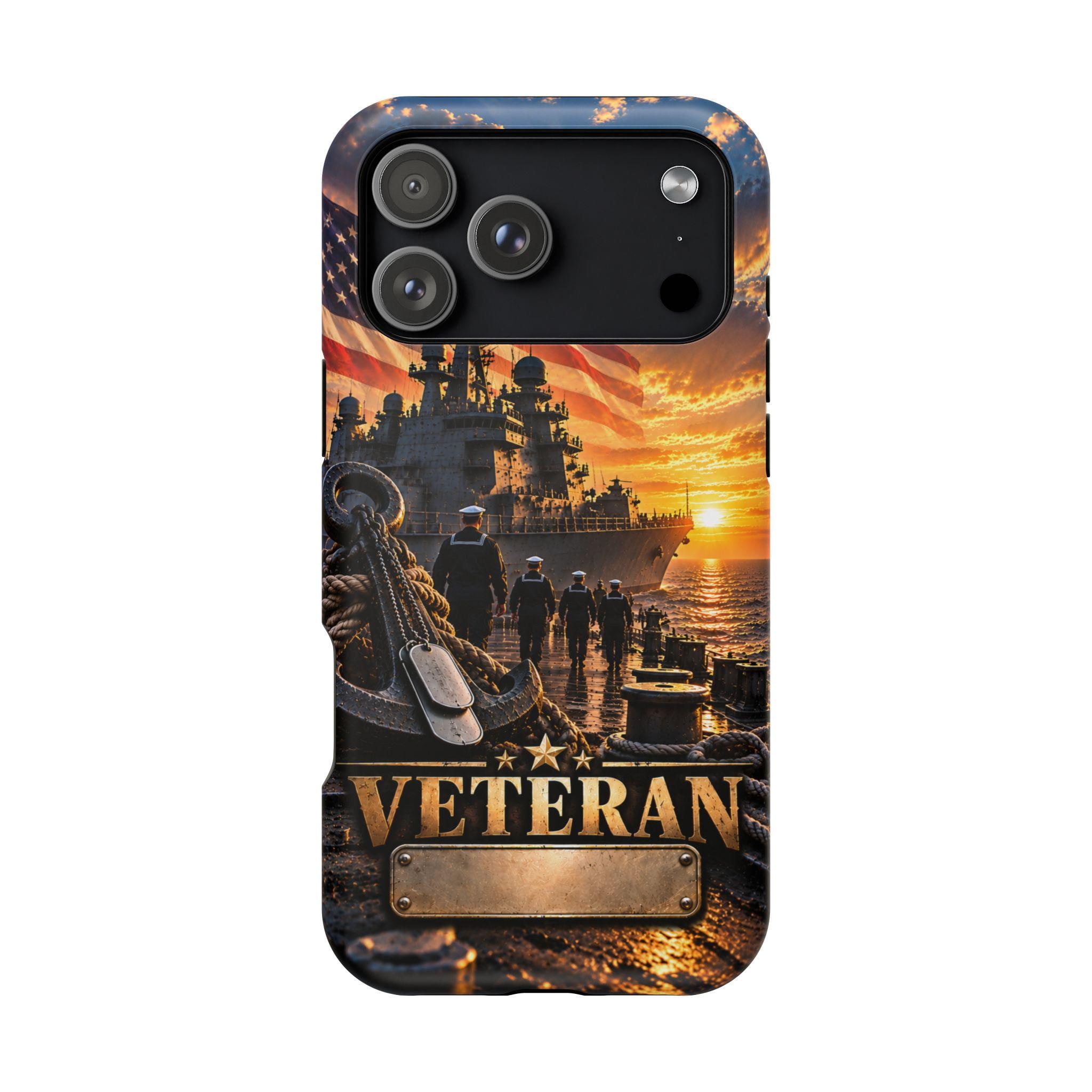 Veteran Navy Battleship Sunset Phone Case | Magnetic Impact-Resistant Case