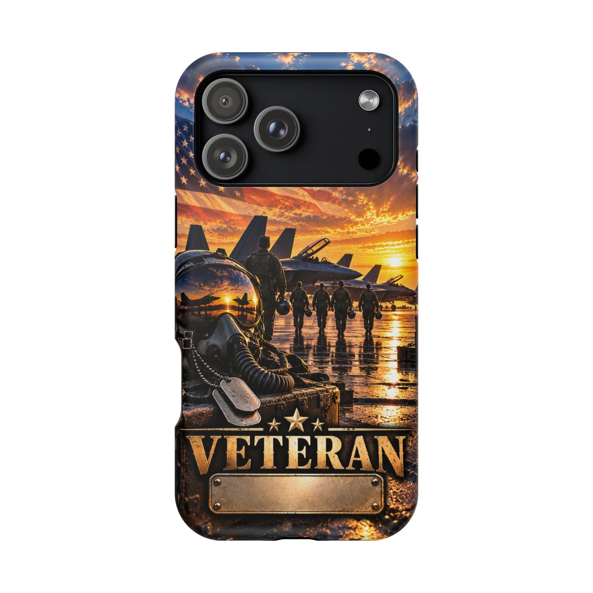 Veteran Flight Helmet and Jets phone case | Magnetic Impact-Resistant Case