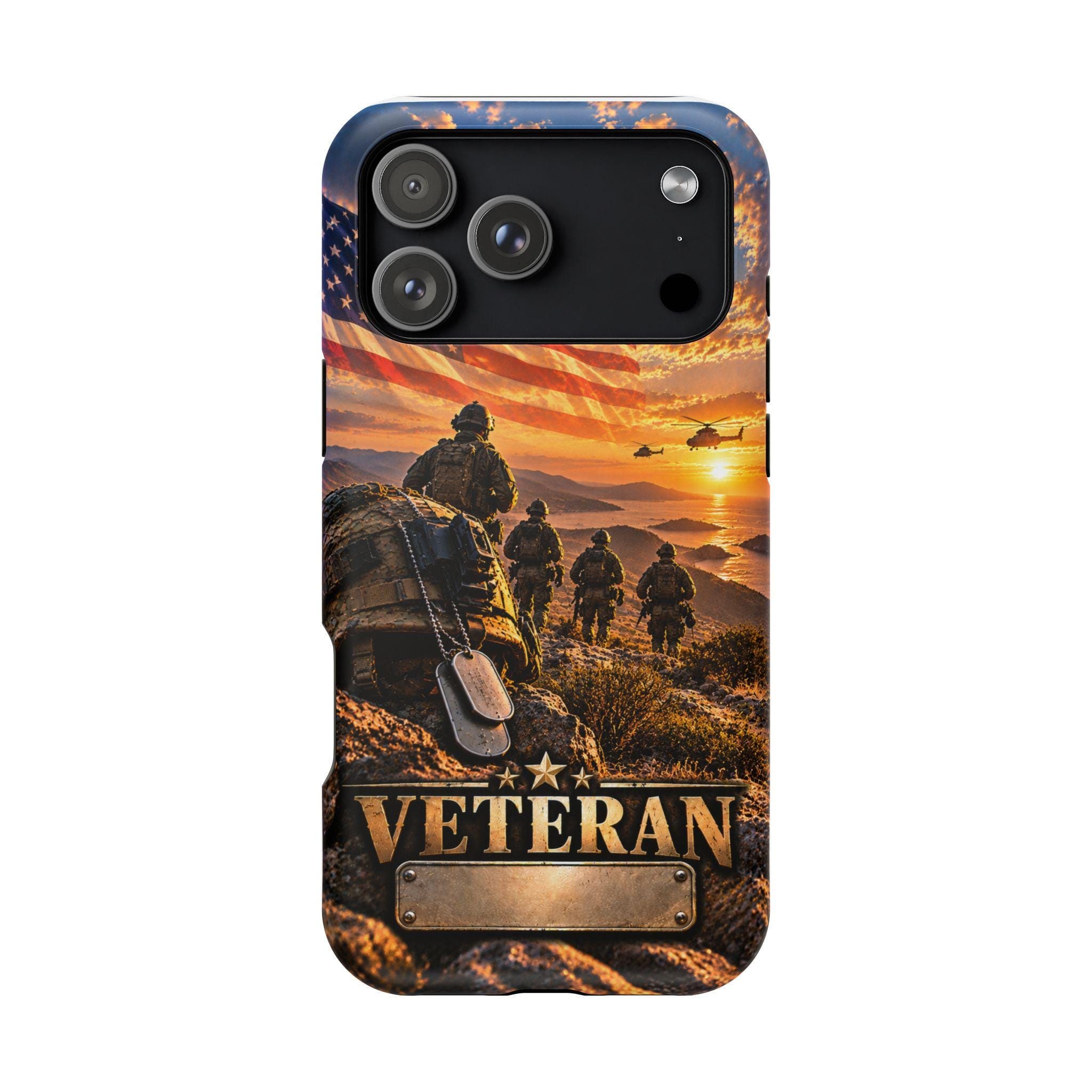 Veteran Soldiers Flag Scene phone case|Magnetic Impact-Resistant Case