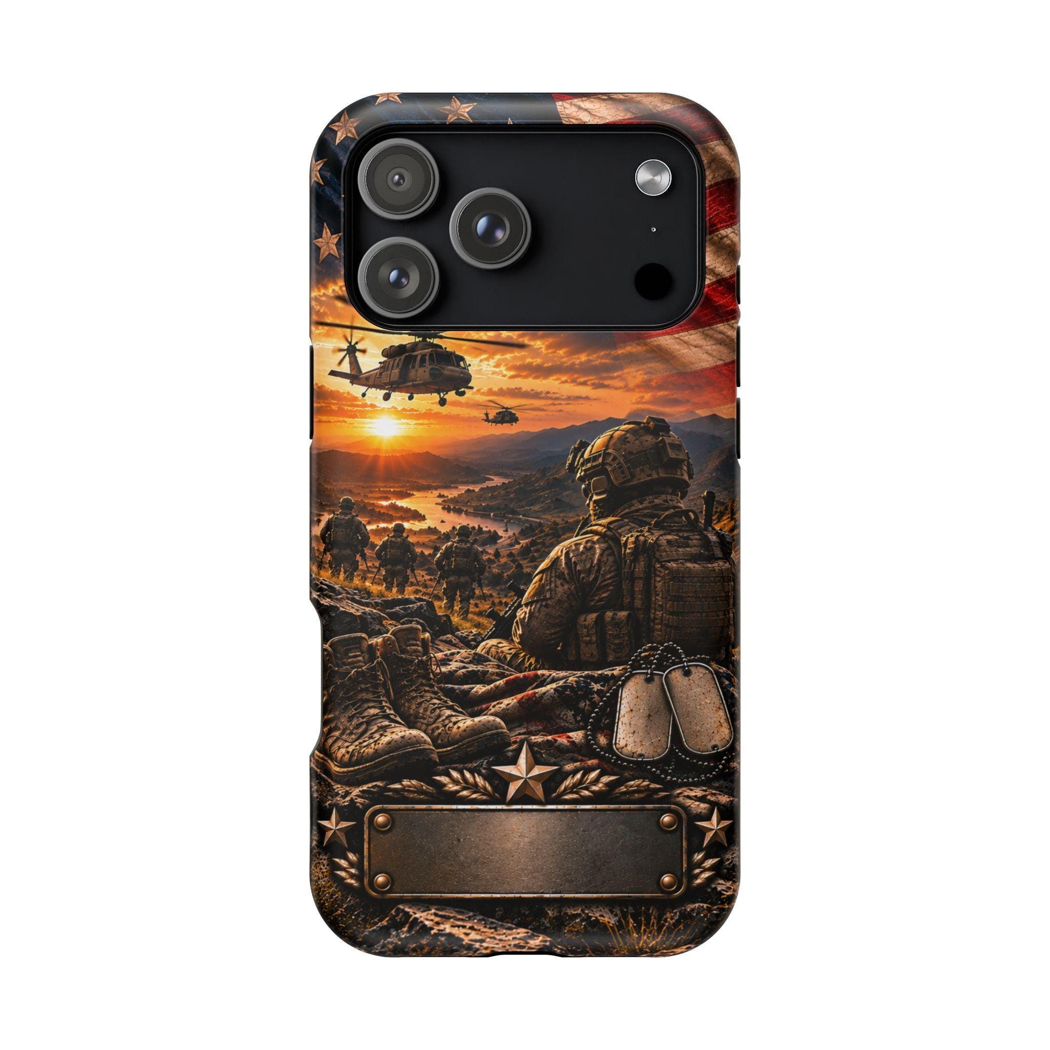 Patriotic Military Scene Phone Case | Magnetic Impact-Resistant Case