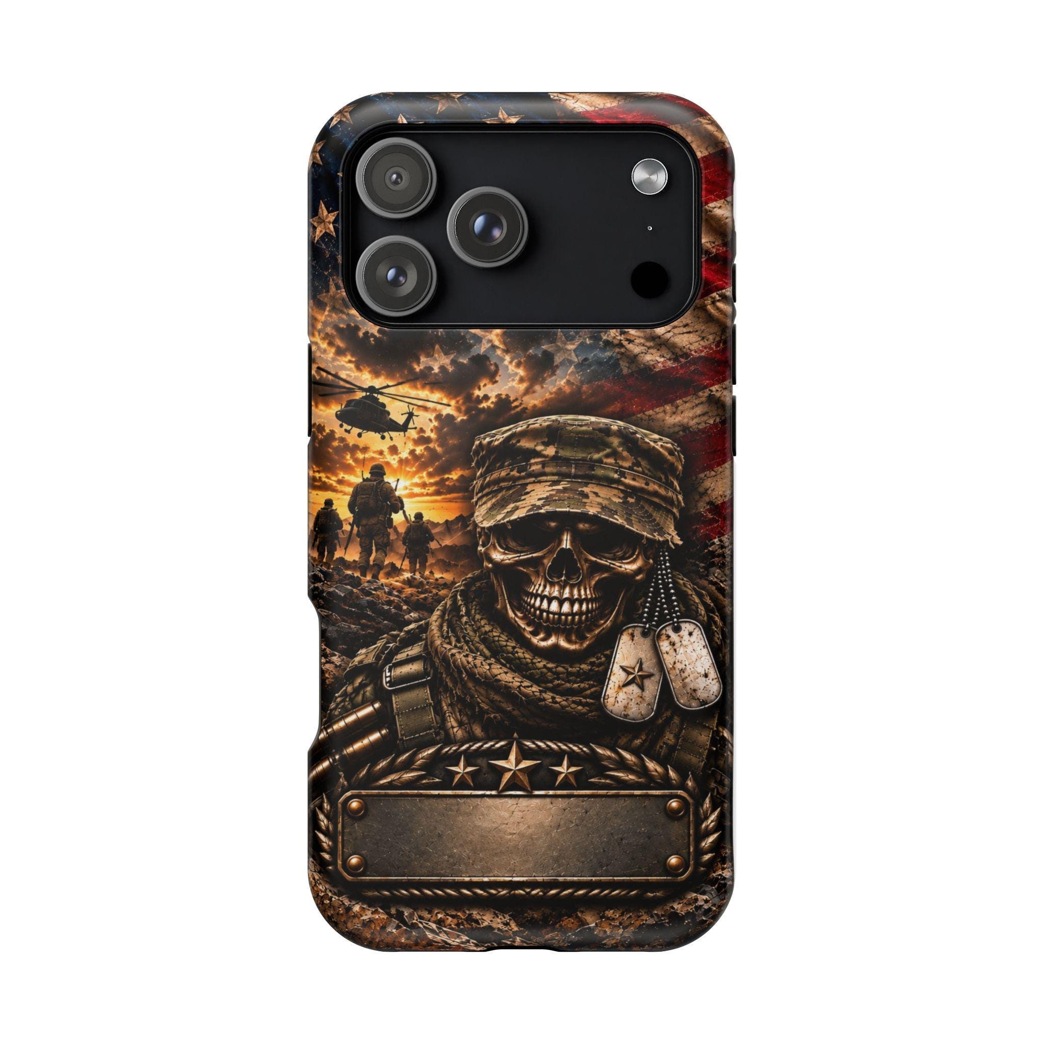 Patriotic Skull Soldier Phone Case — Magnetic Impact-Resistant
