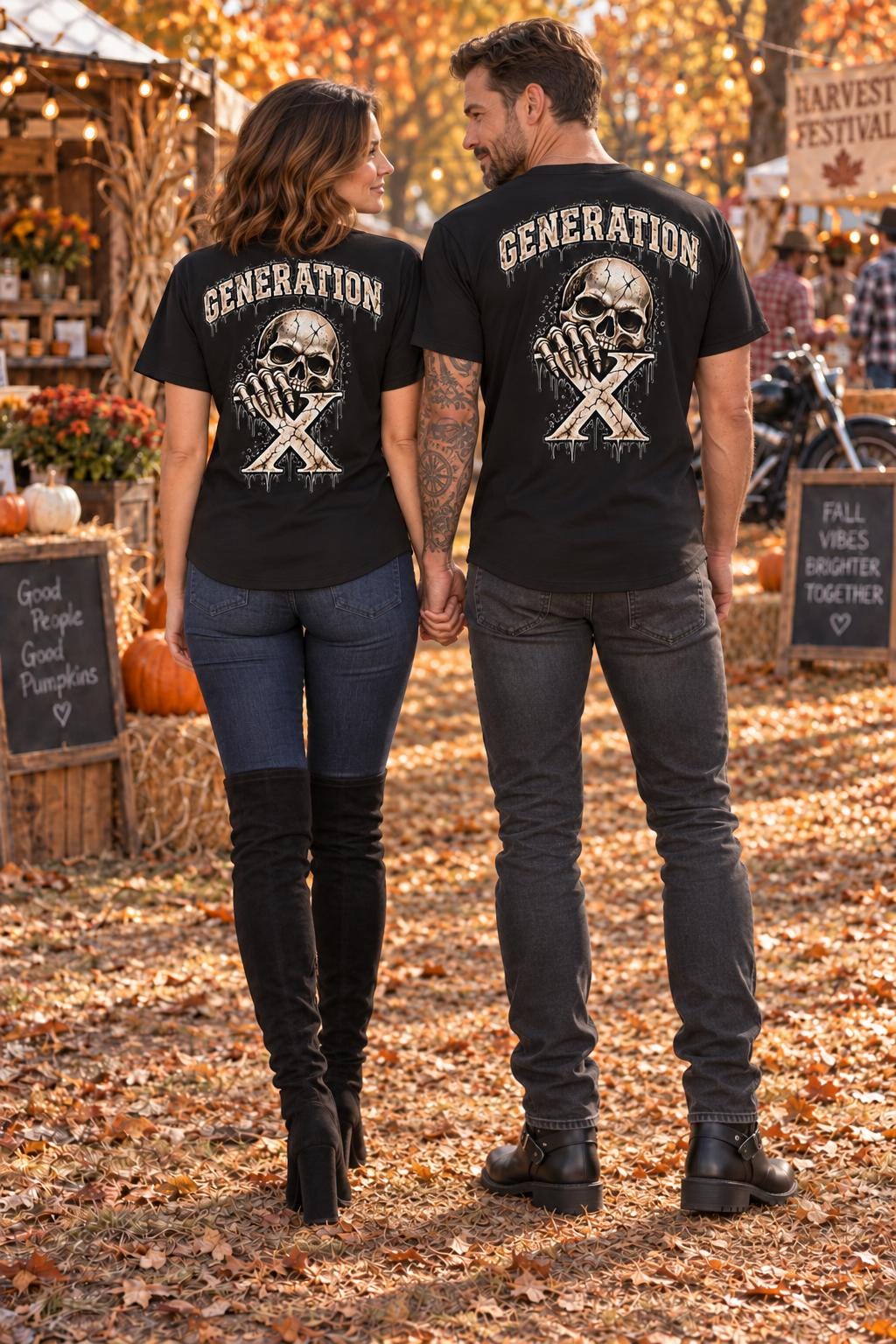 Generation X Skull Baseball Top, front view