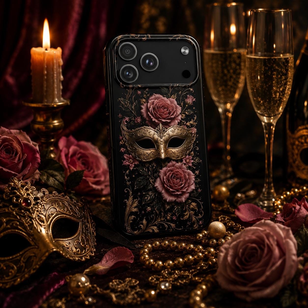 Masquerade Rose Tough Phone Case