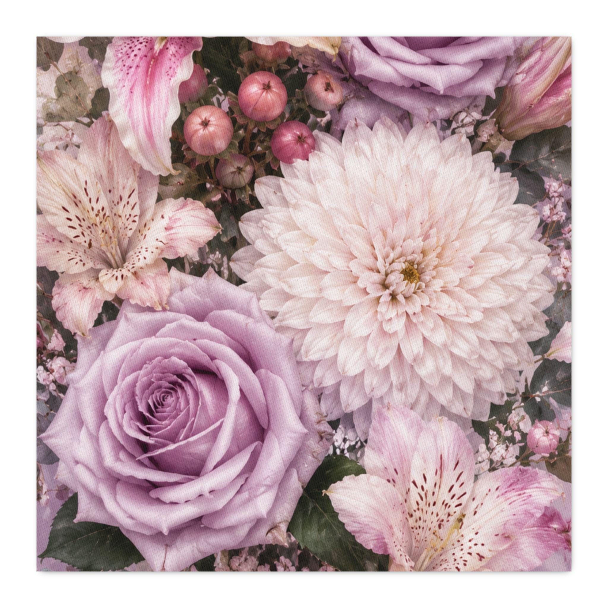 Moms Bouquet Floral Cotton Twill Fabric by the Yard