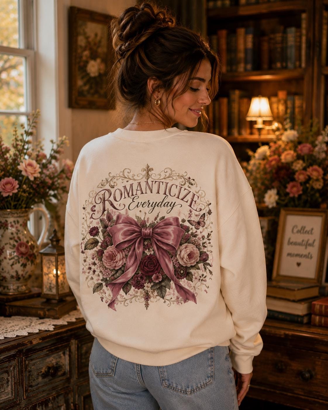 Romanticize Everyday Crewneck Sweatshirt, product view 4