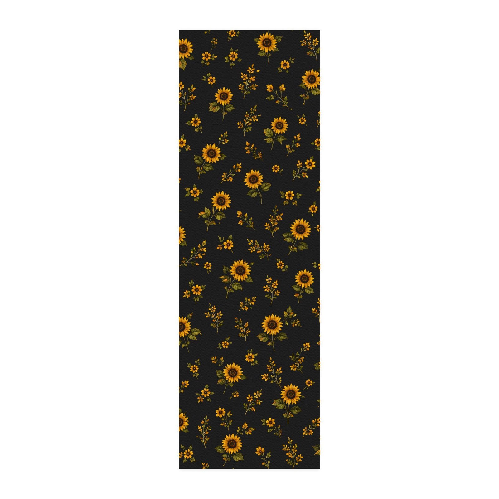 Sunflower Black Floral Sewing CUSTOM Cotton Twill Fabric, printed fabric view 3