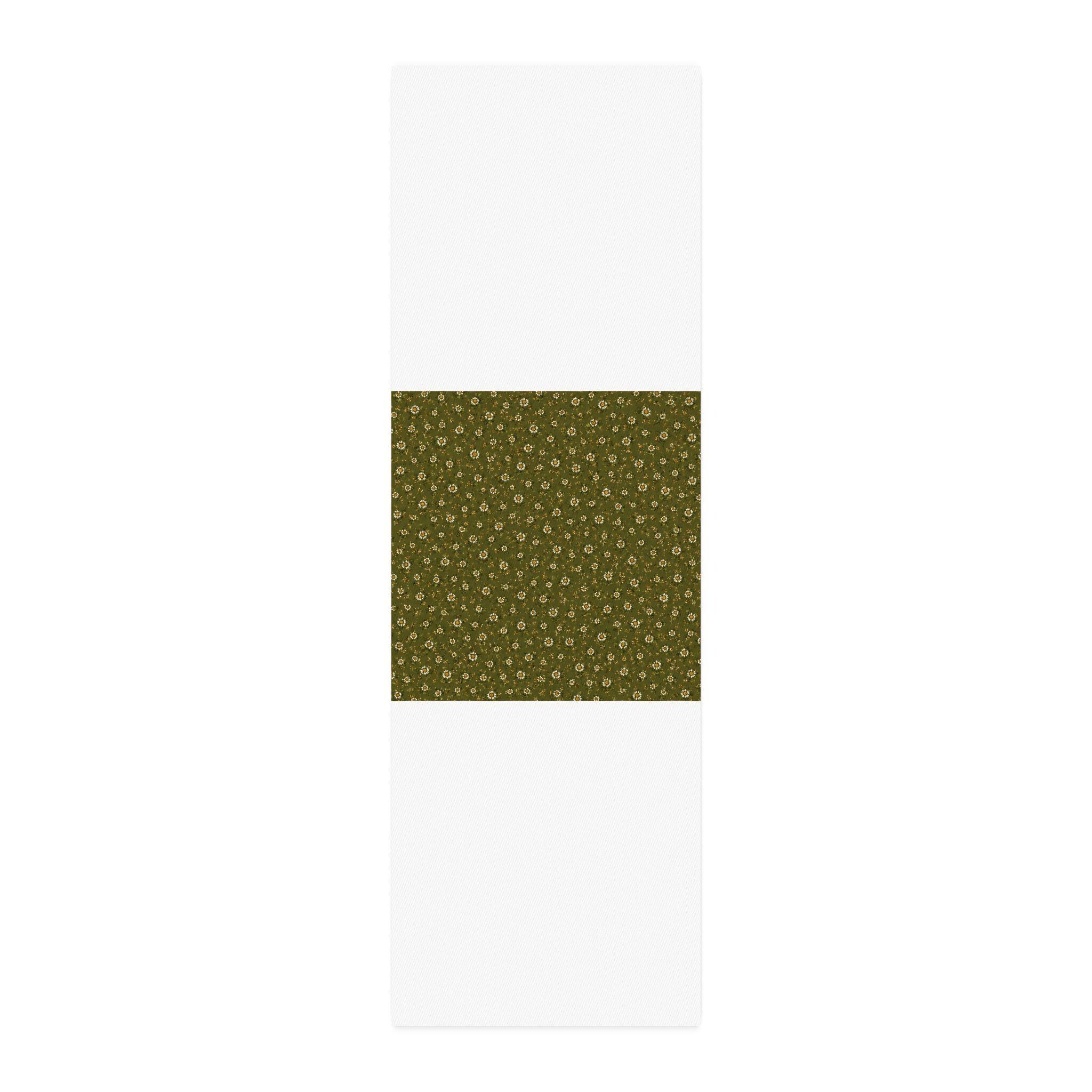 Olive Green Mini Floral Cotton Twill Fabric, product view 5