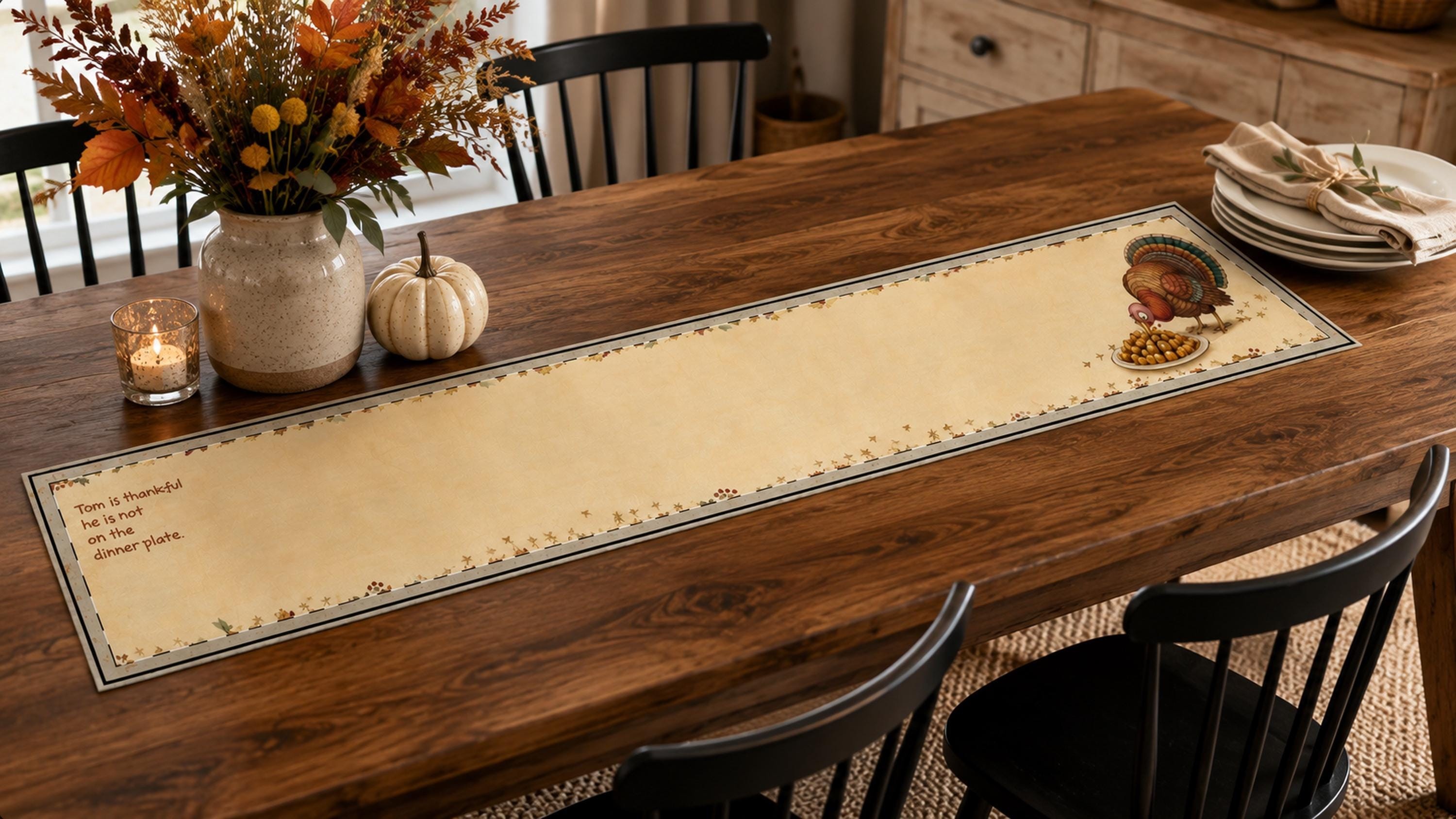 TomTurkey Thanksgiving Quilted Table Runner