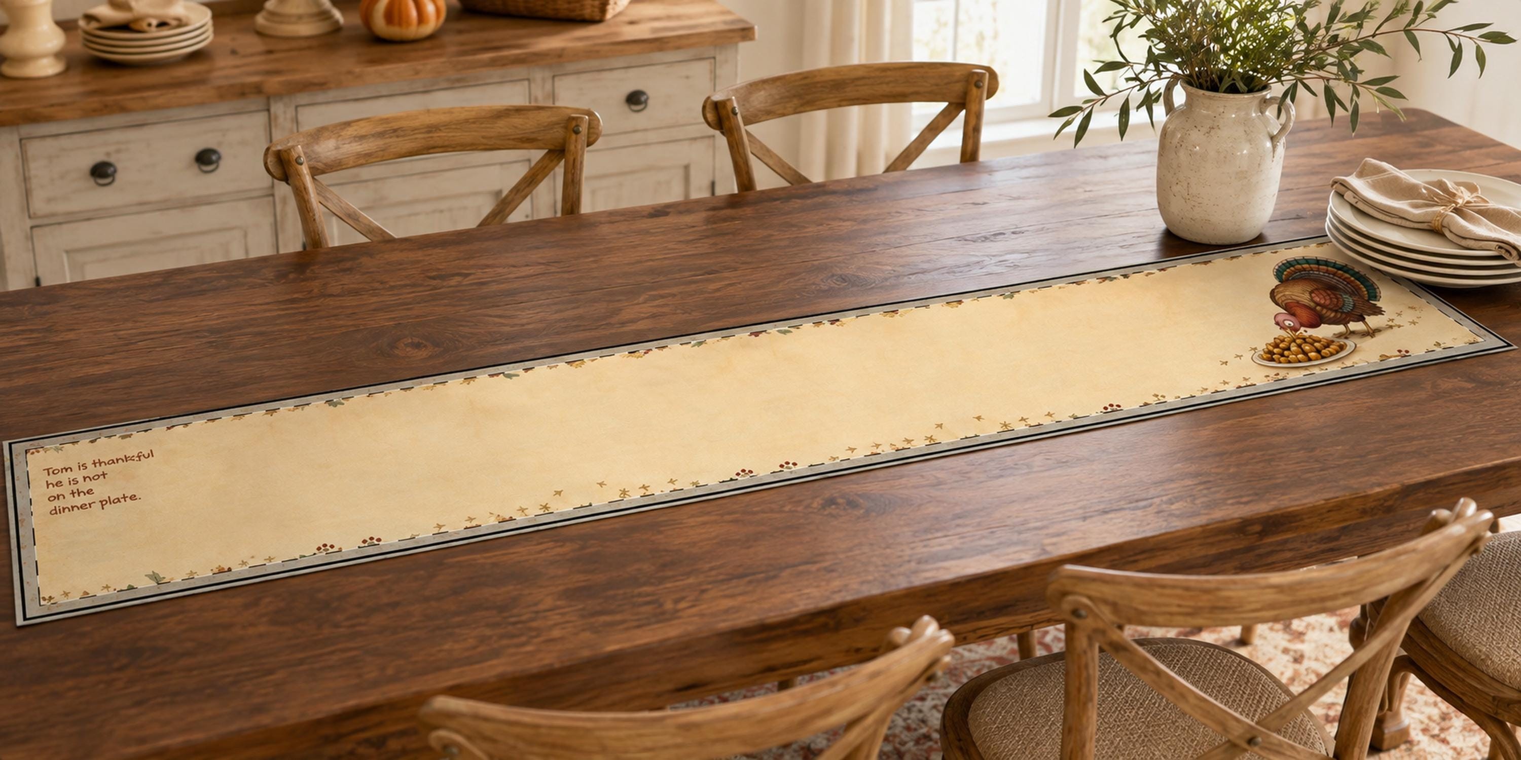 TomTurkey Thanksgiving Quilted Table Runner, product view 3