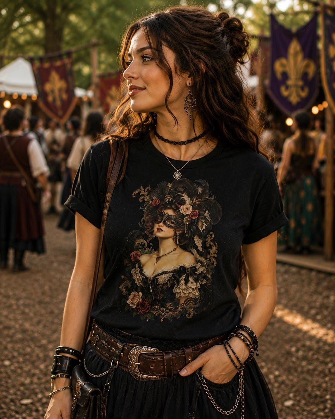 Victorian Masquerade Portrait Tee, product view 2