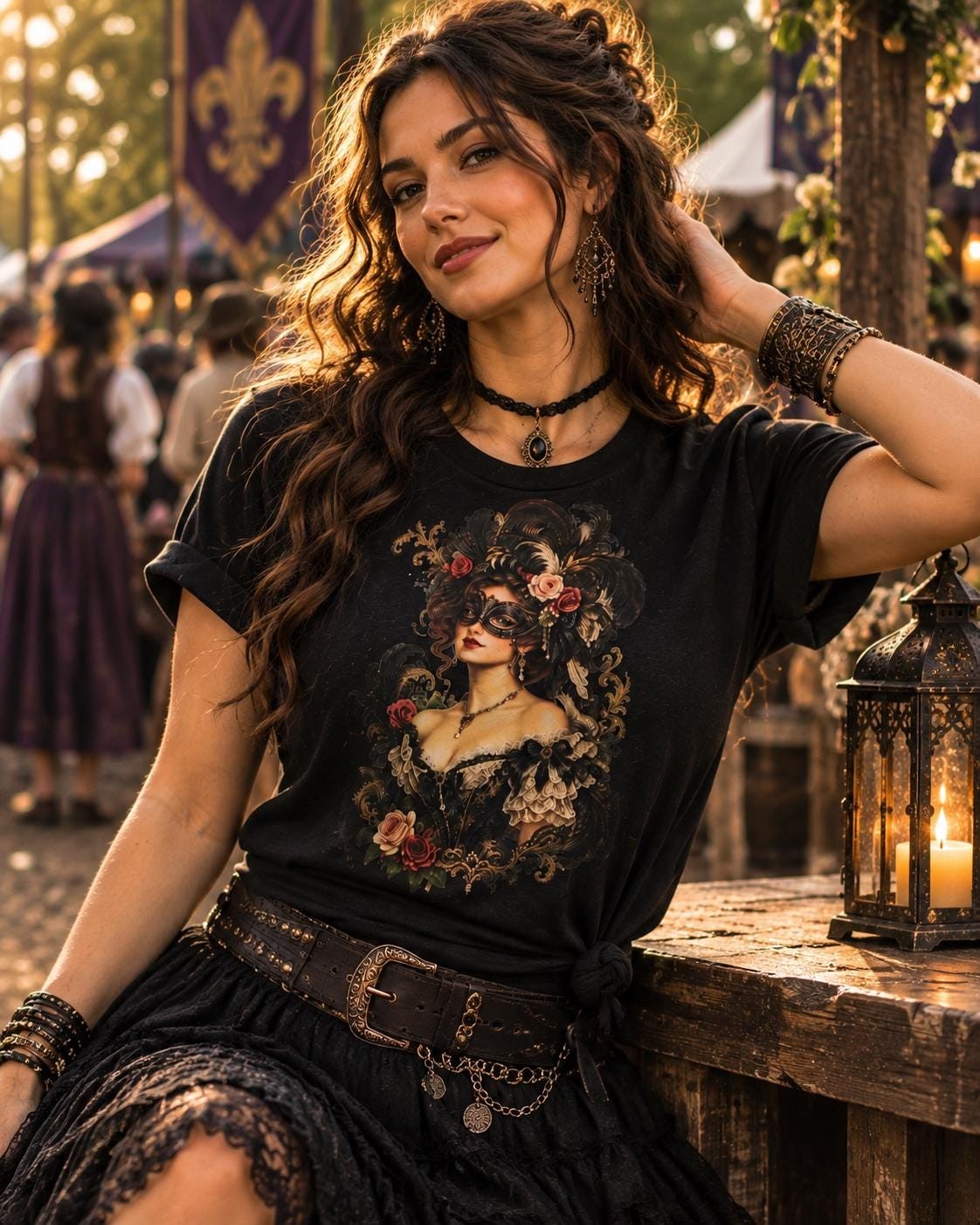 Victorian Masquerade Portrait Tee, product view 3