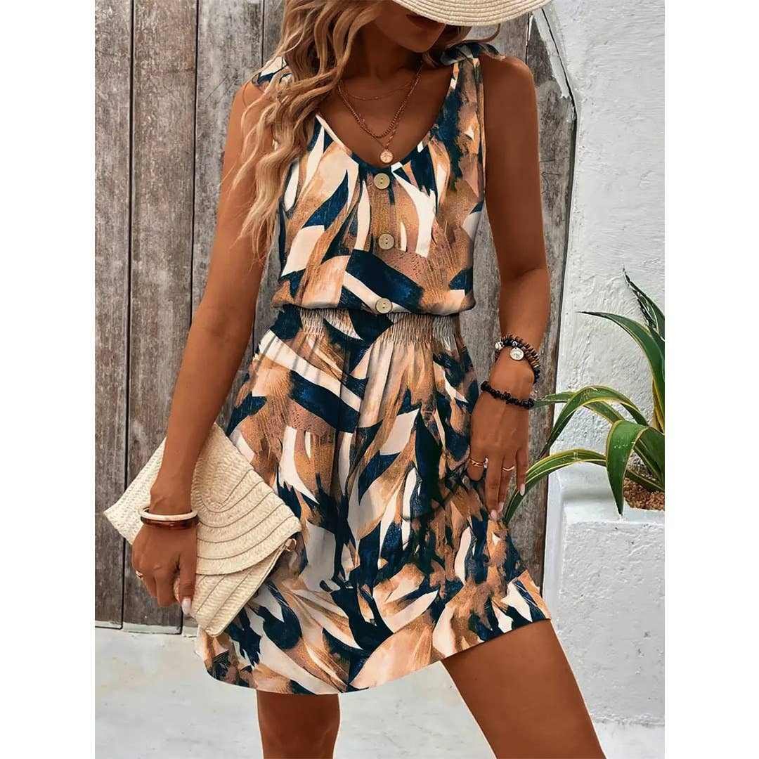 A colorful printed dress from Primrose Signature Boutique