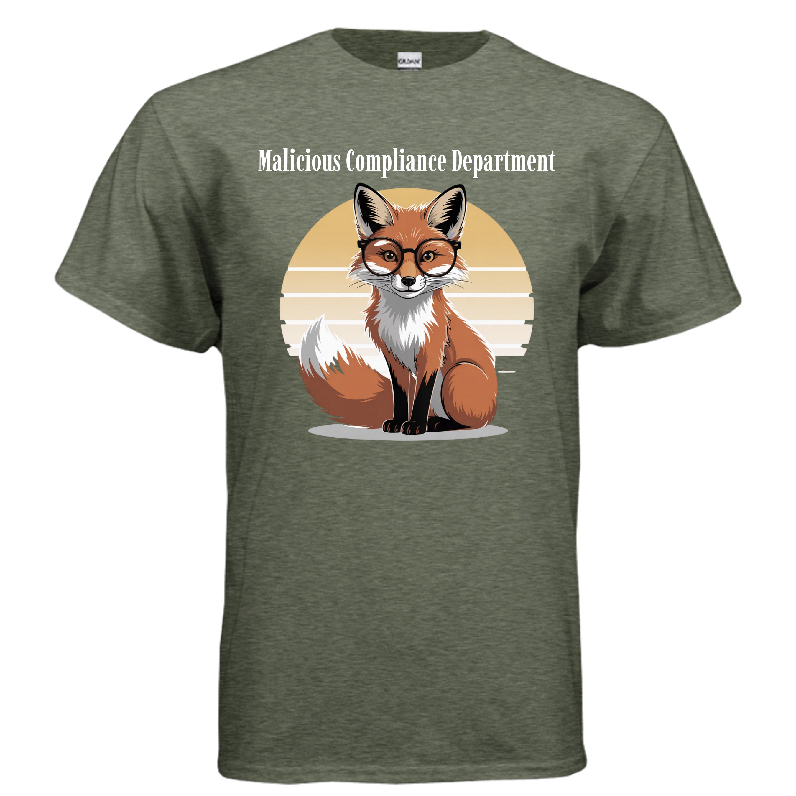 Red Fox Glasses Malicious Compliance T-Shirt - Gildan G500 graphic apparel