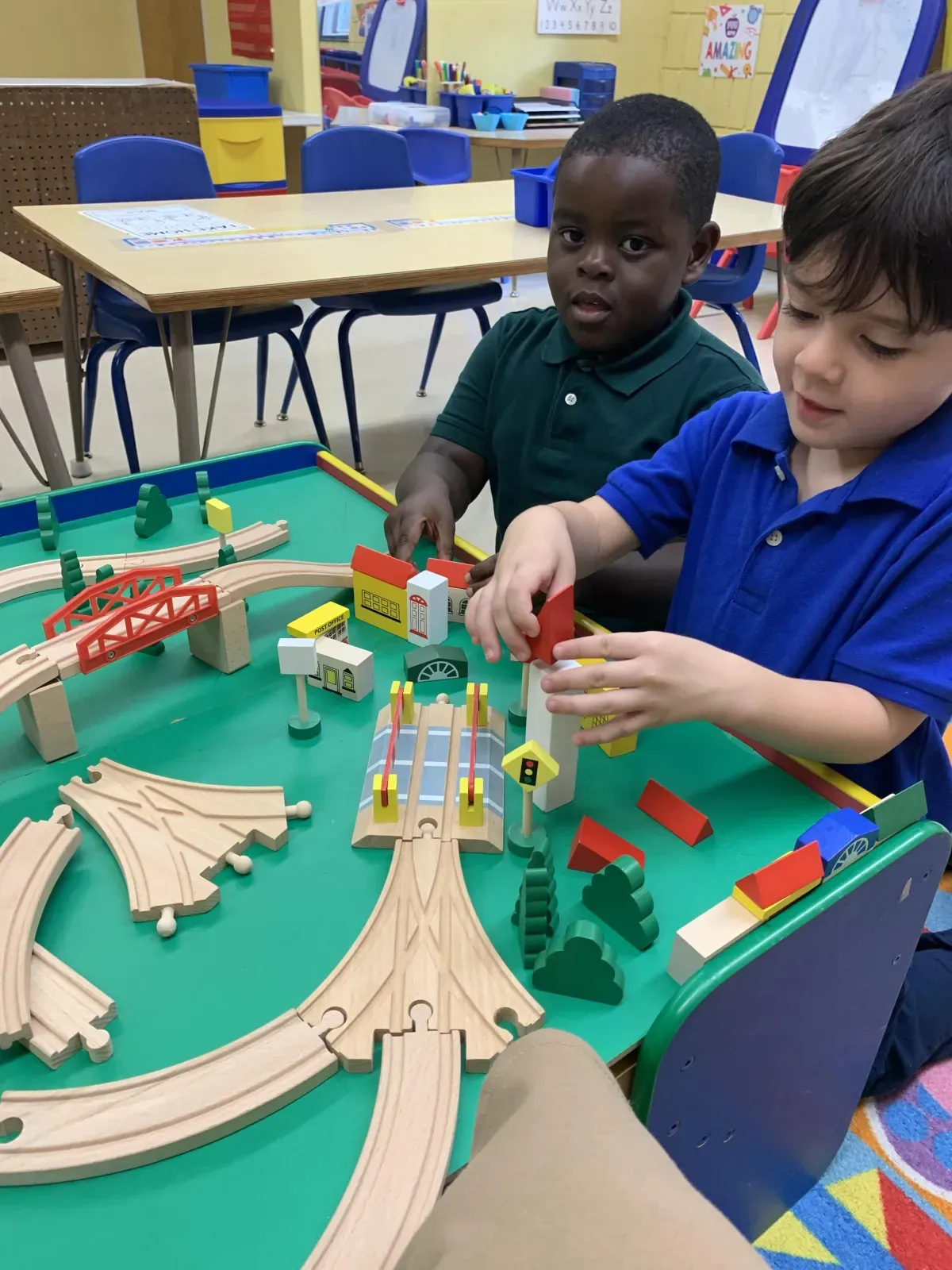 Children enjoying a creative classroom activity
