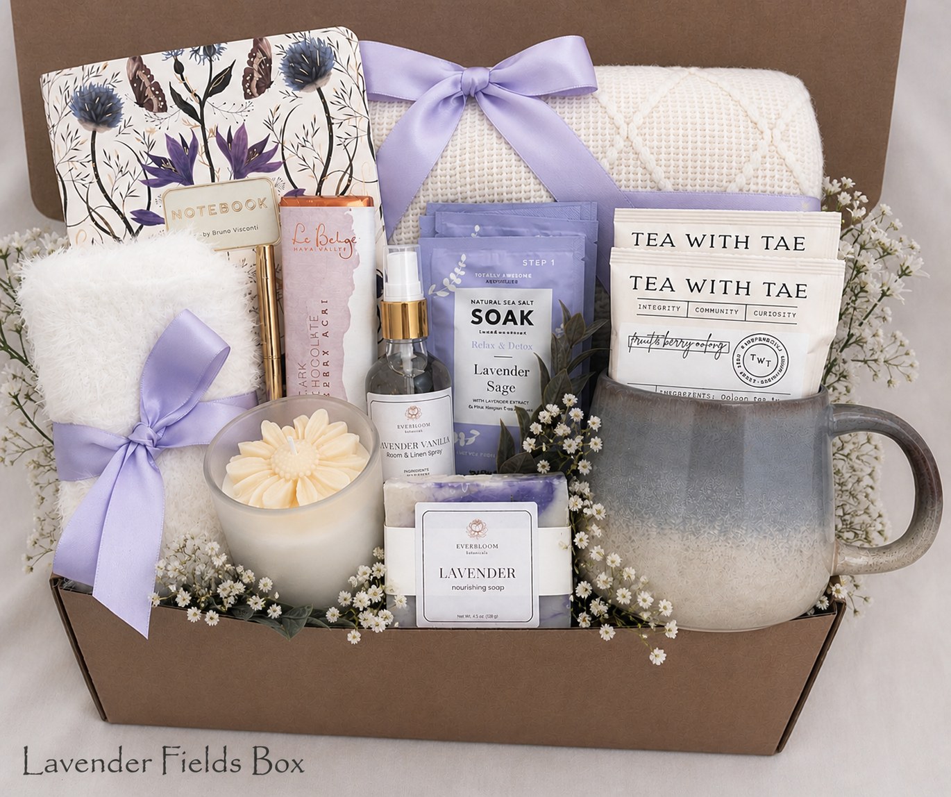 Bloom Gift Co. self-care box featuring an in-house candle