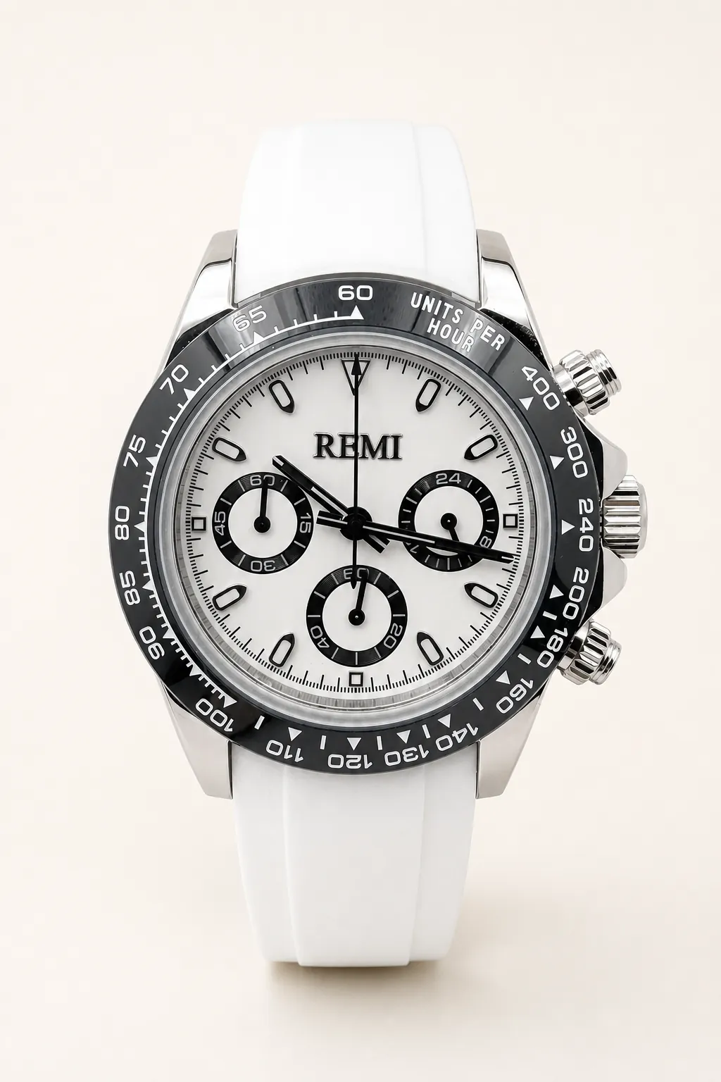 Pursuit Chronograph - White Panda - White Strap
