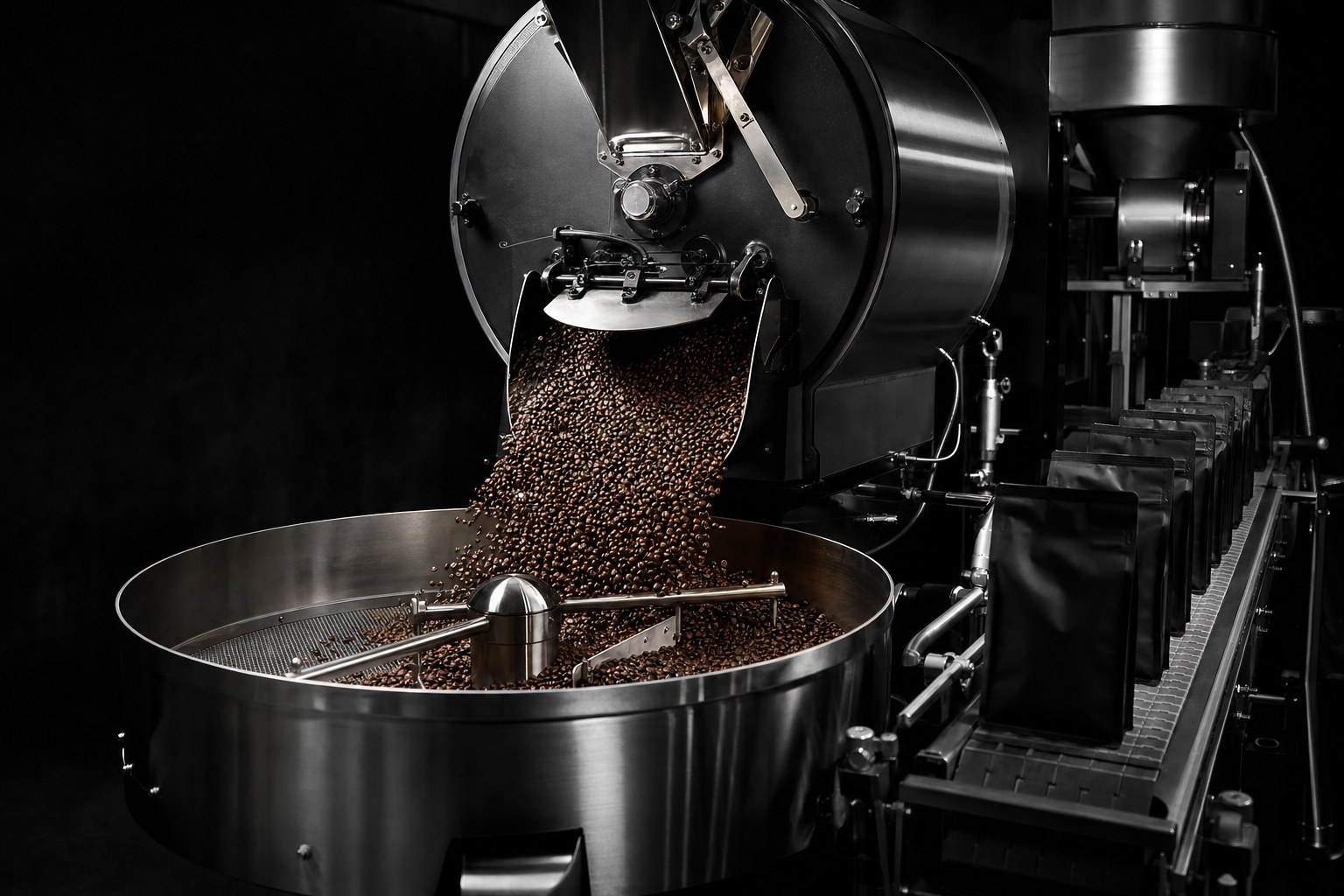 Commercial coffee roasting and packaging equipment