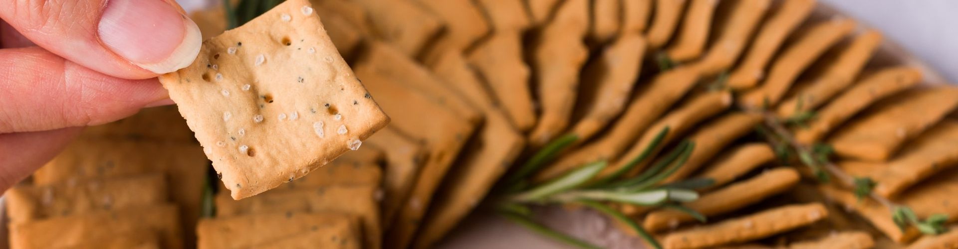 Protein crackers and rosemary