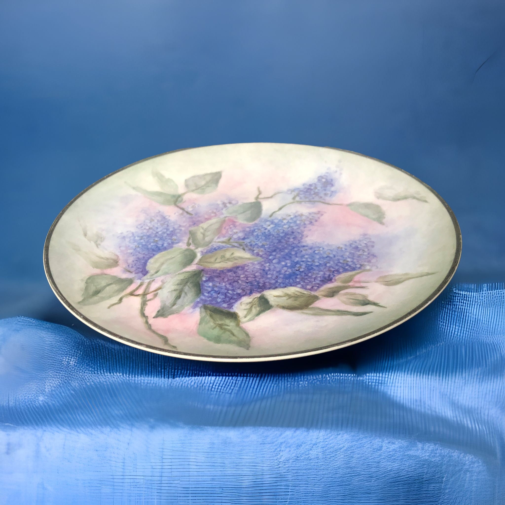 Hand Painted Arzberg Germany Lilacs Floral Plate