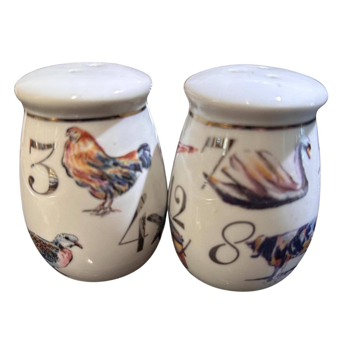 12 Days of Christmas Ceramic Salt and Pepper Shakers