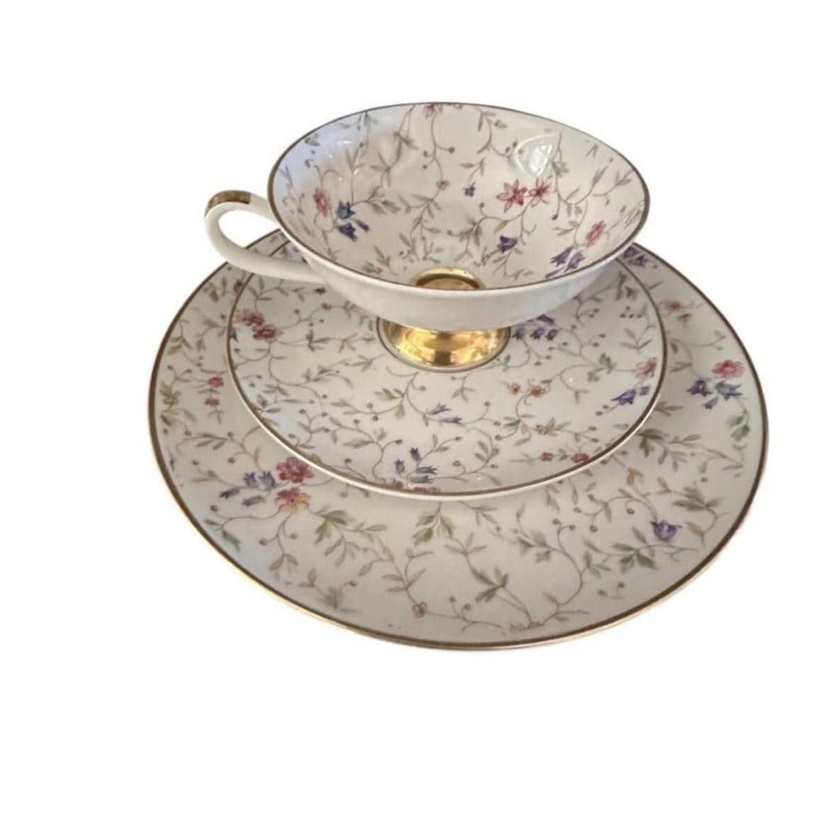 Alka Bavaria Bone China Tea Set, Pattern 936, Floral Gold Trim (Set of 7)