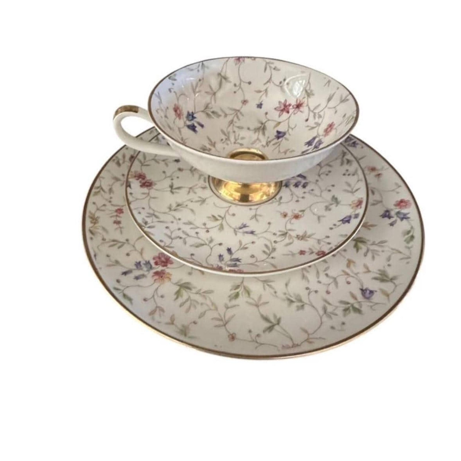 Alka Bavaria Bone China Tea Set, Pattern 936, Floral Gold Trim (Set of 7)