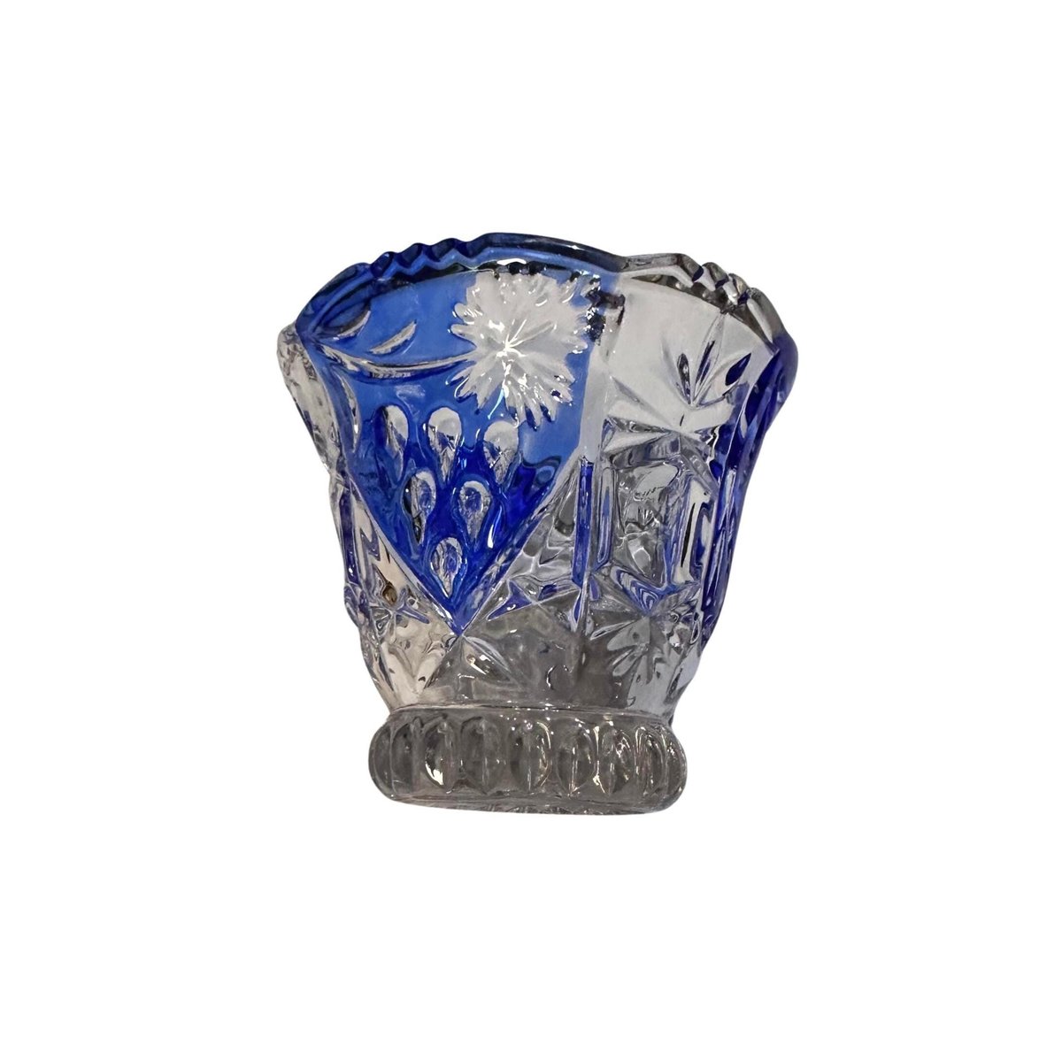 Anne Hutte Bleikristall Blue Asti Flash Glass Bowl German Crystal