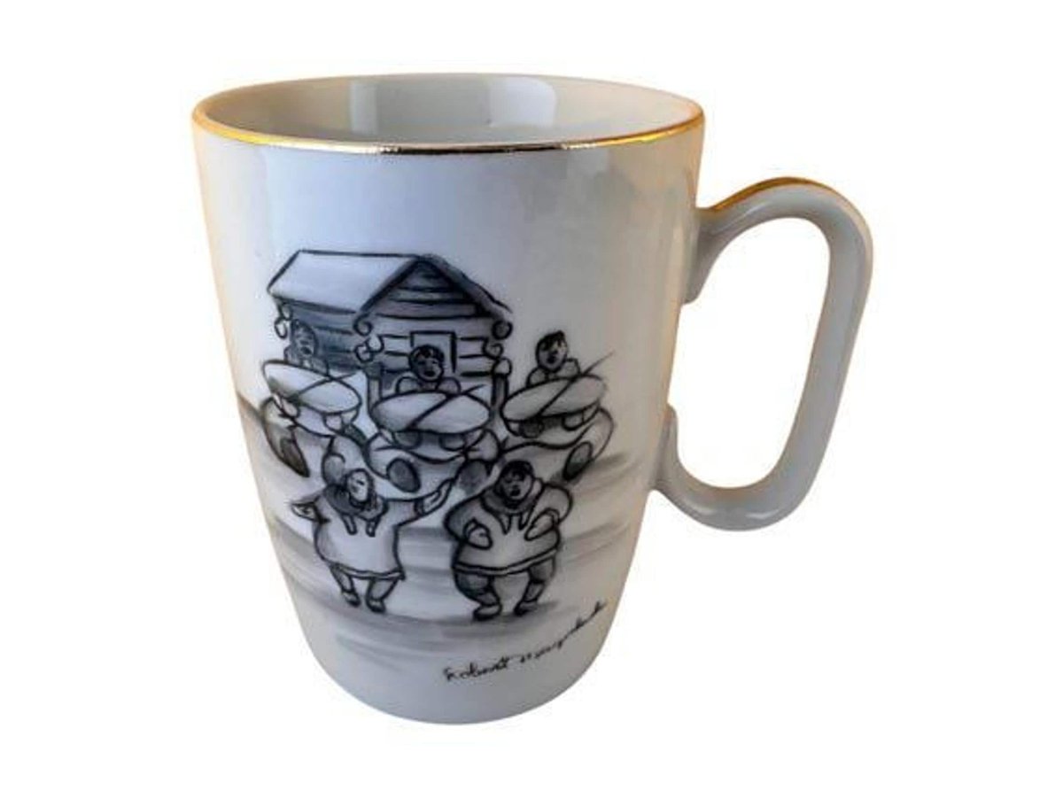 Artisan Ceramic Mug, 8 oz Mug, Inuit Mug, Made in Alaska