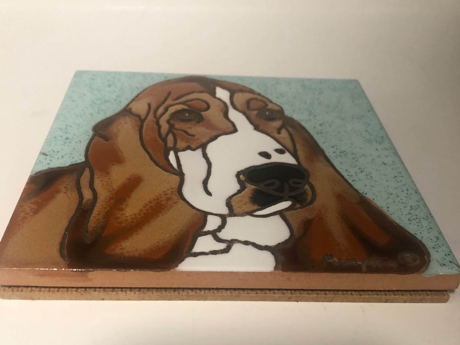 Basset Dog Ceramic Tile Wall Art Pet Memorial Crafted by Pumpkin