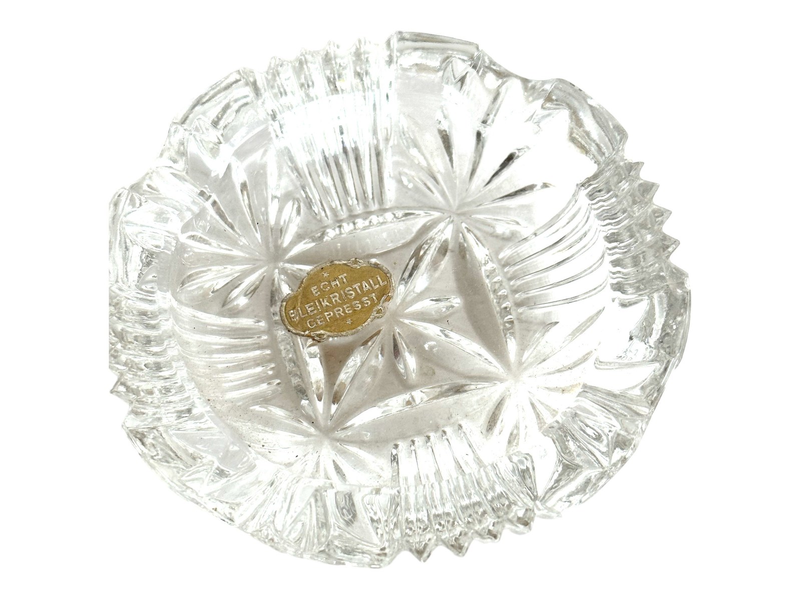 Bleikristall German Crystal Clear Cut Glass Ashtray | Handcrafted