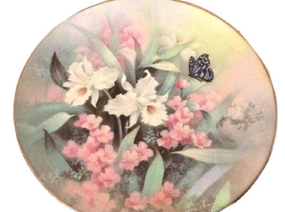 Blue Butterfly Plate, Classic Floral Wall Decor, Limited Edition