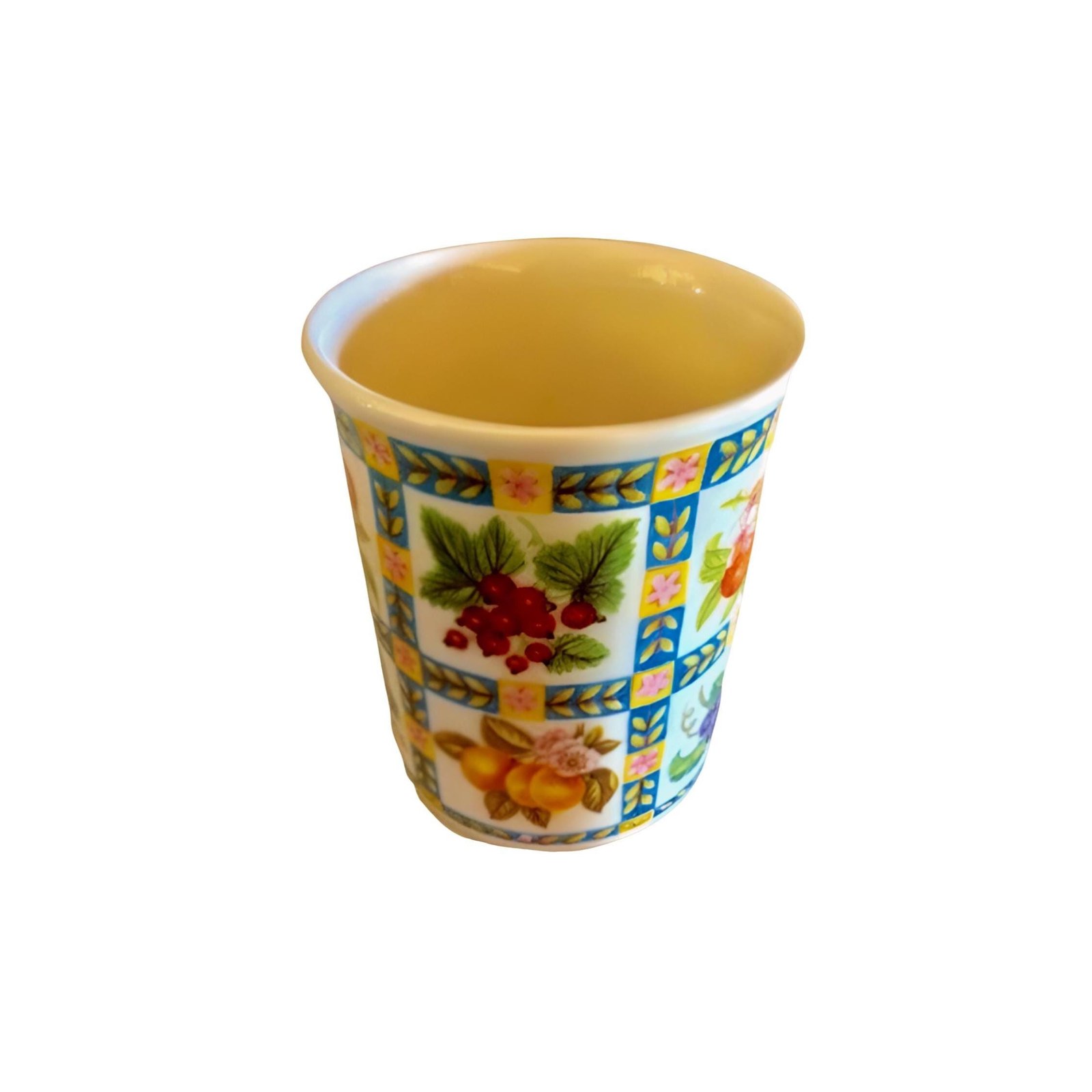 Bone China Mugs, Royal Vale Colorful Fruit Design Set of 3, Traditional English Teaware