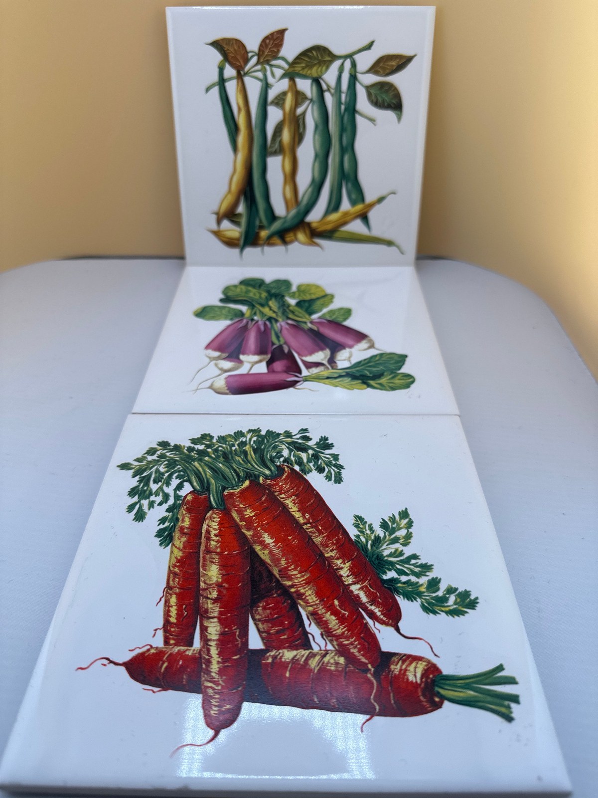 Ceramic Tile, Vintage Vegetable Wall Art, H&R Johnson 6x6 Trivet