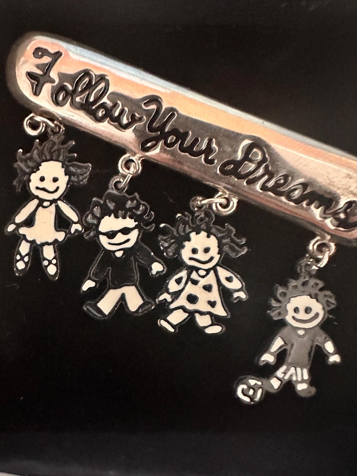Children of the Inner Light Teen Brooch, Silver Tone Character Pin, Follow Your Dreams Accessory