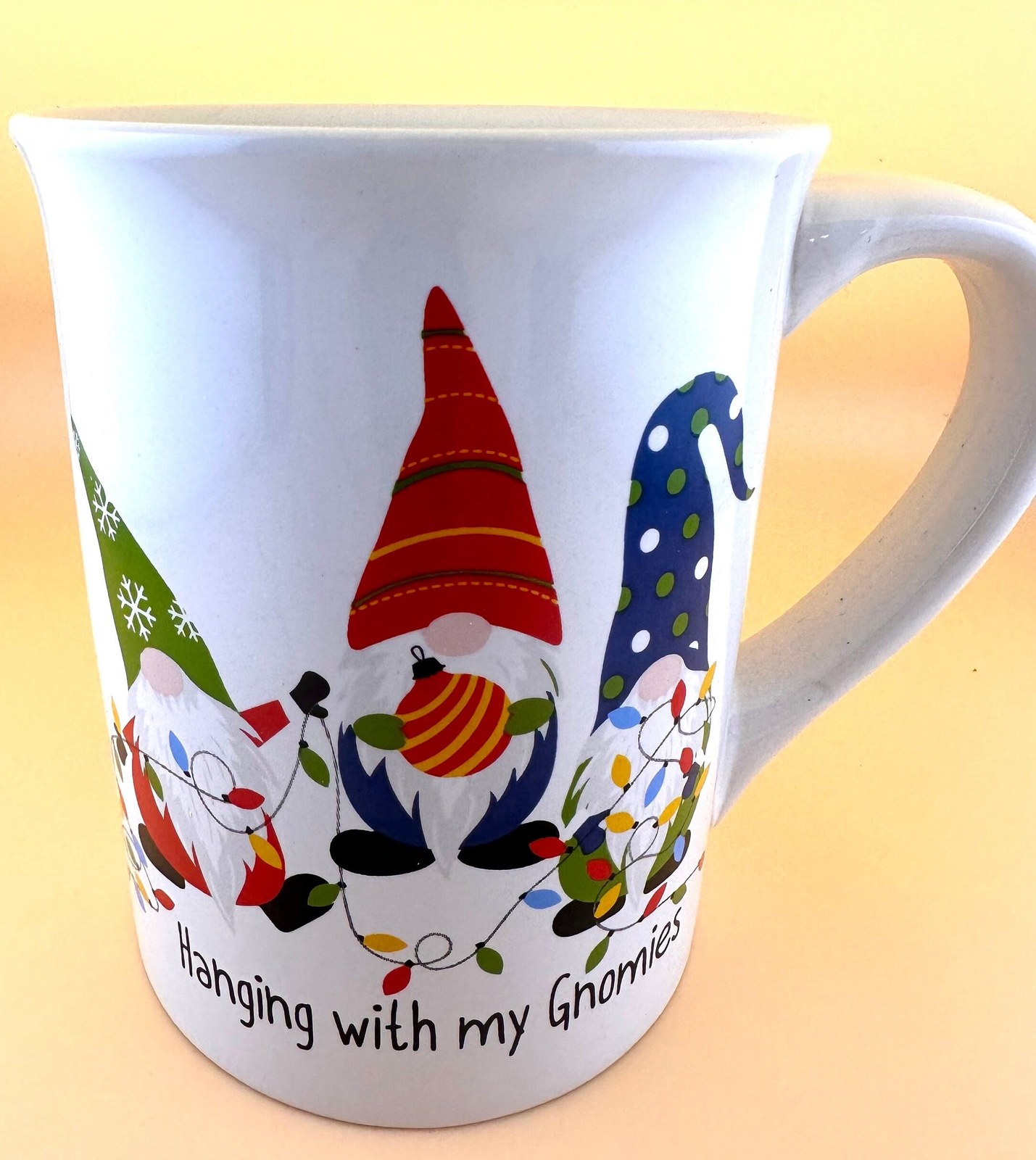 Christmas Gnome Mug, 16 oz Ceramic, Dishwasher Safe, Microwave Safe
