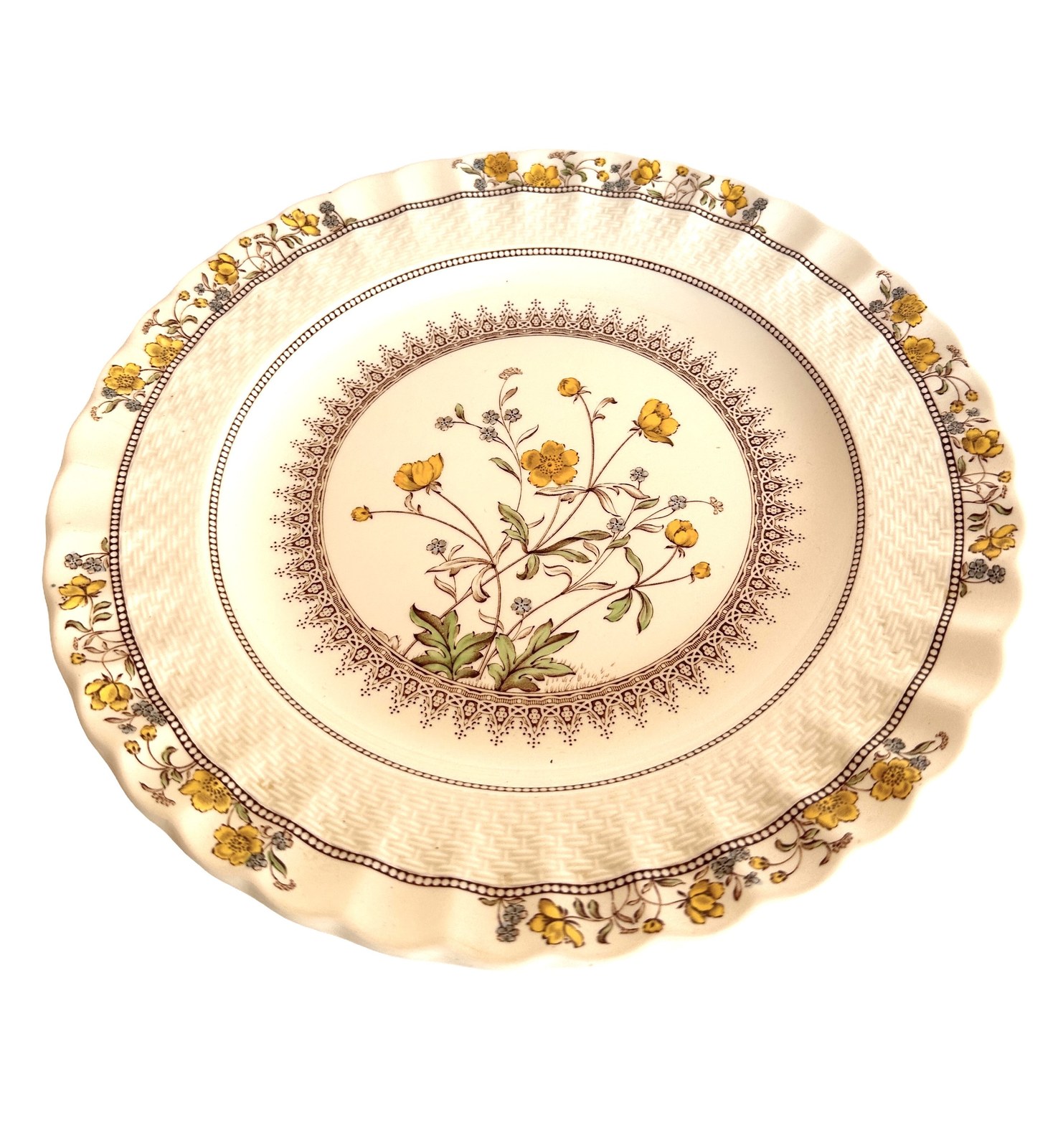 Copeland Spode Buttercup Pattern Salad Plate: Mid-Century Floral Earthenware 2-7873