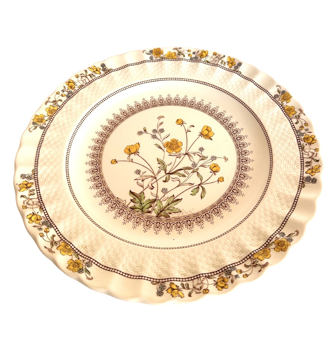 Copeland Spode Buttercup Pattern Salad Plate: Mid-Century Floral Earthenware 2-7873